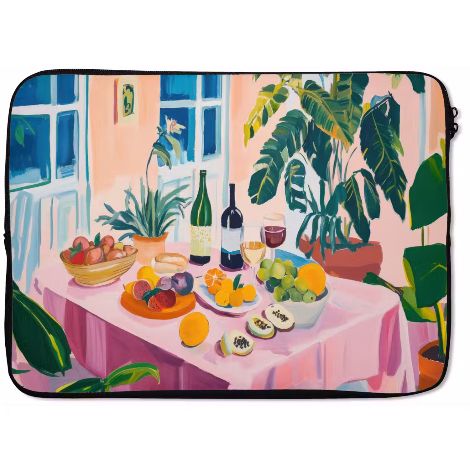 Tafel - Wijn - Fruit laptophoes neopreen klein -zkaufland3dotto