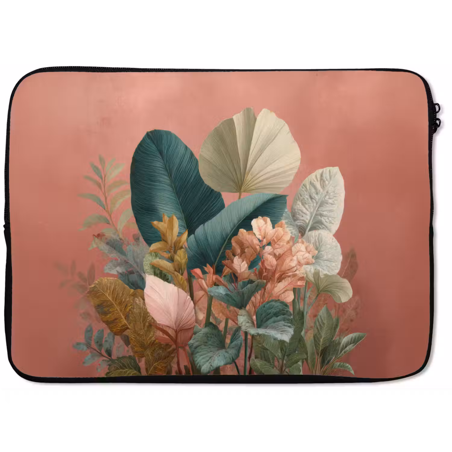 Tropische bladeren - Bloemen - Roze - groen laptophoes neopreen klein -zkaufland3dotto