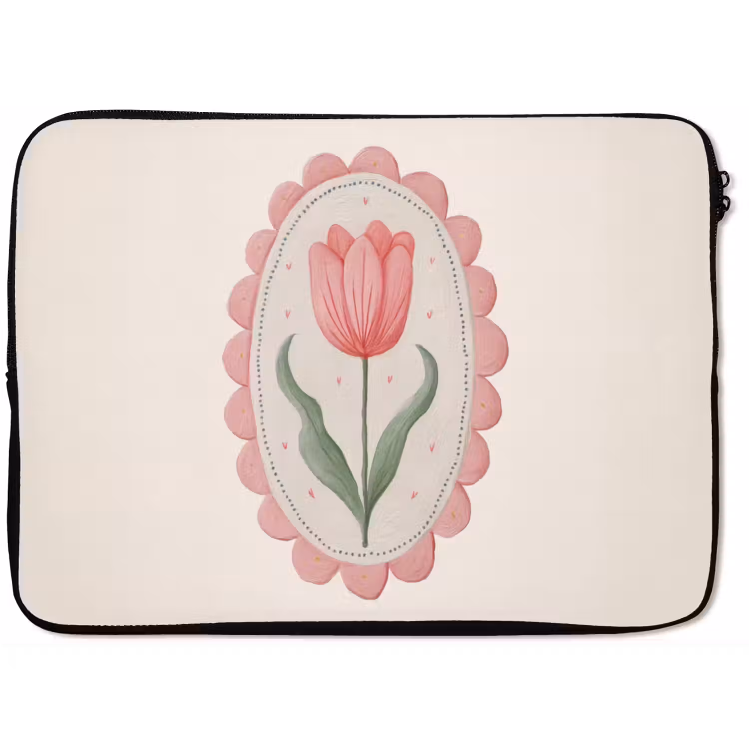 Tulp - Lijst - Ovaal - Illustratie laptophoes neopreen klein -zkaufland3dotto