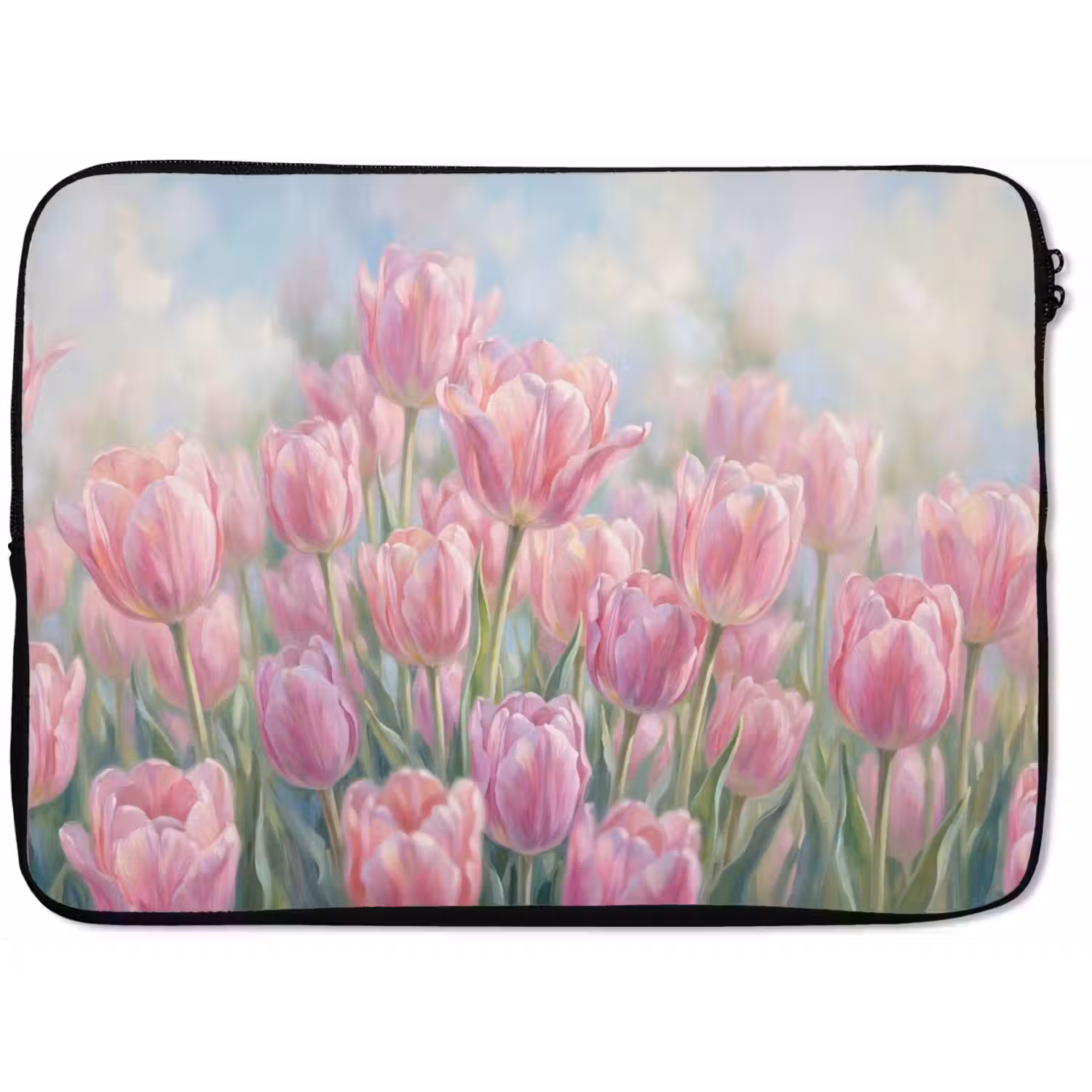 Tulpen - Veld - Lente - Roze laptophoes neopreen klein -zkaufland3dotto