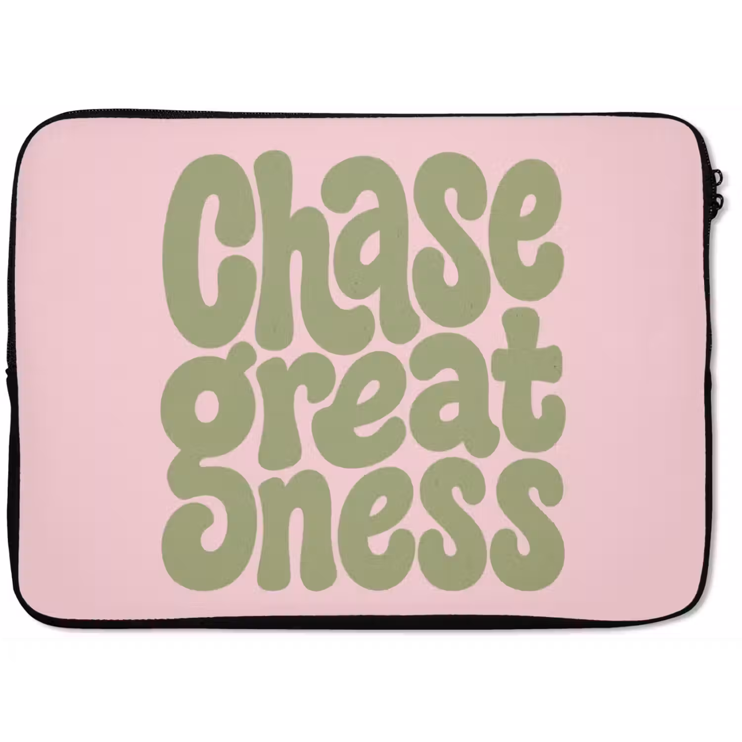 Chase greatness - Groen - Roze - Retro laptophoes neopreen klein -zkaufland3dotto