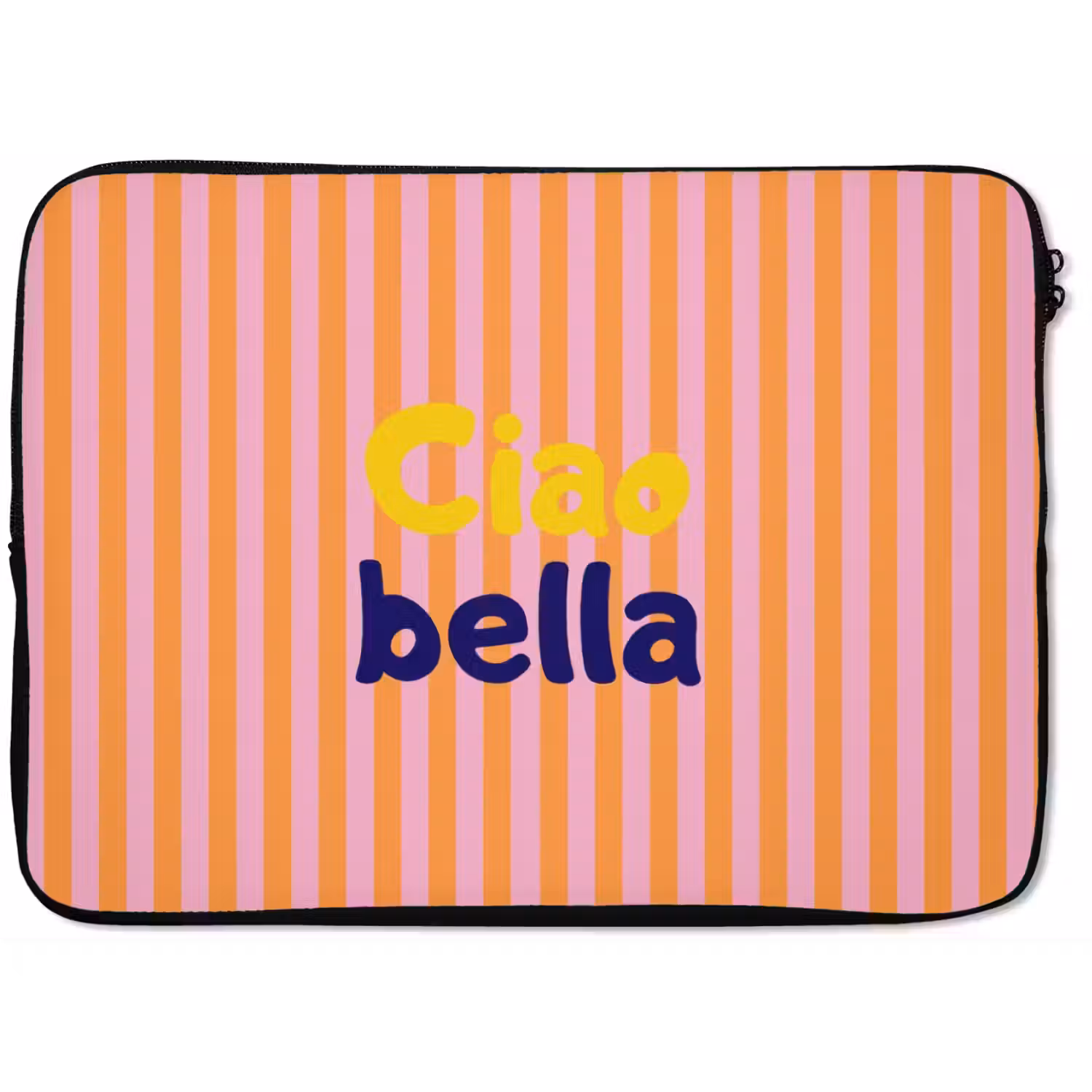 Verticaal - Strepen - Oranje - Ciao bella laptophoes neopreen klein -zkaufland3dotto