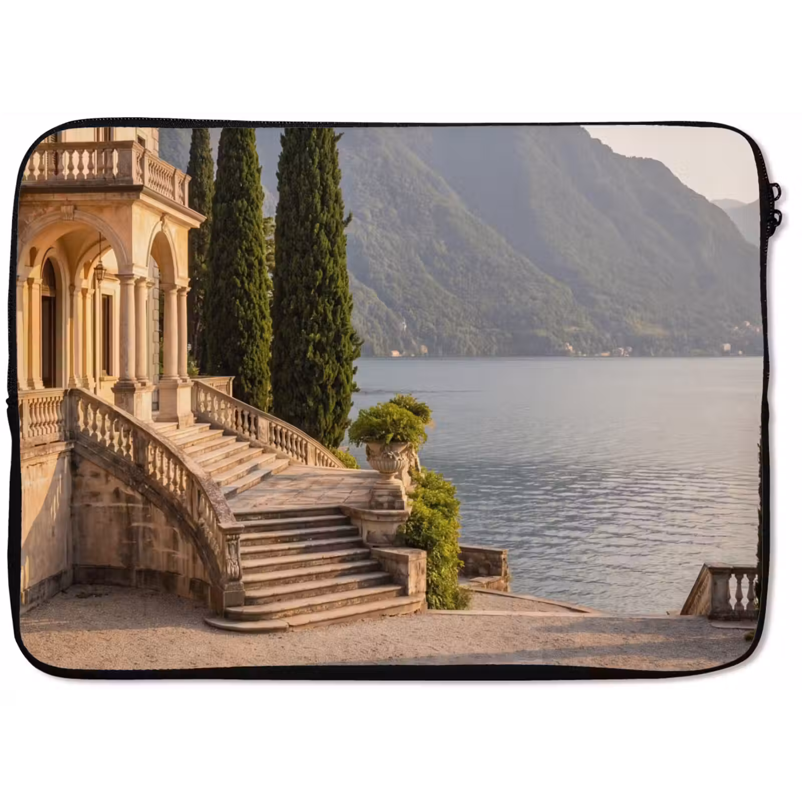 Laptop hülle - Villa – Wasser – Treppen - Villa - water -trappen laptophoes neopreen klein