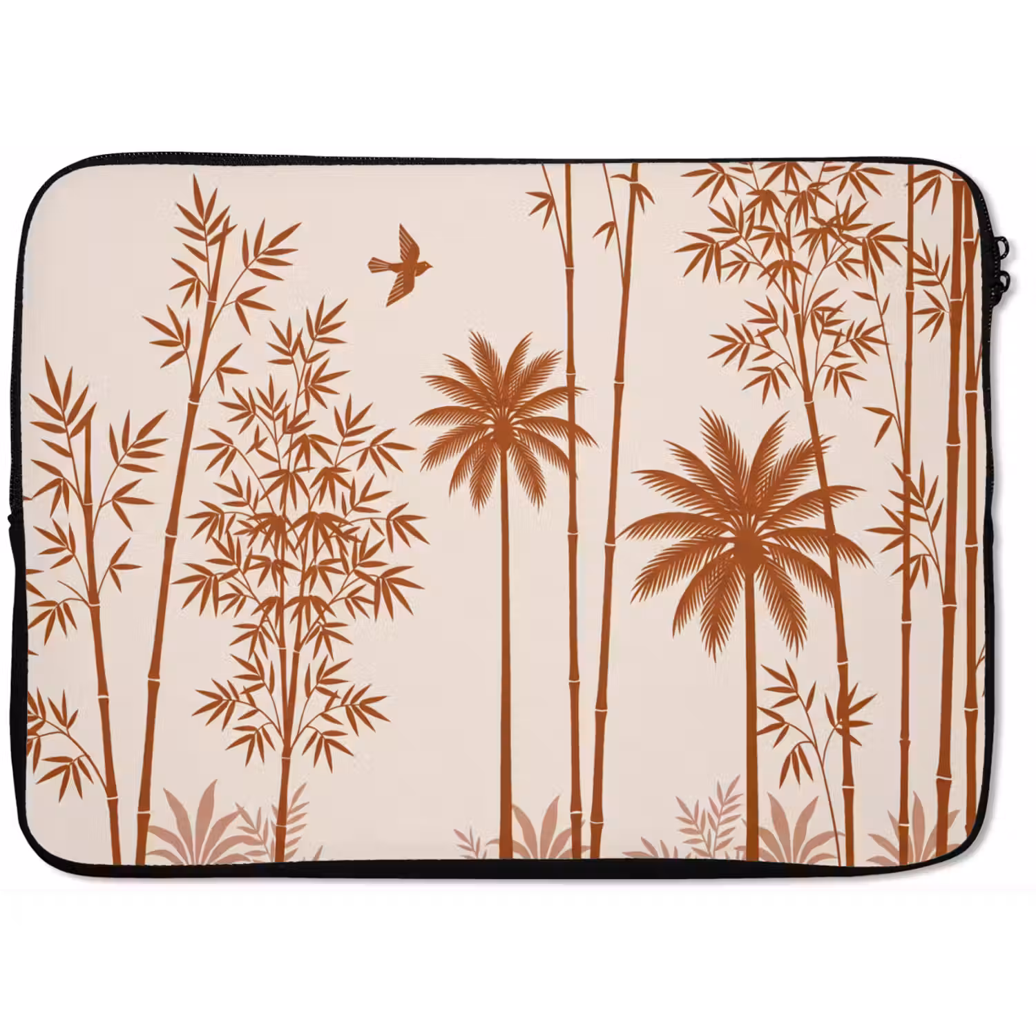 Vogel - Boom - Tropisch - Minimalistisch - Bruin laptophoes neopreen klein -zkaufland3dotto