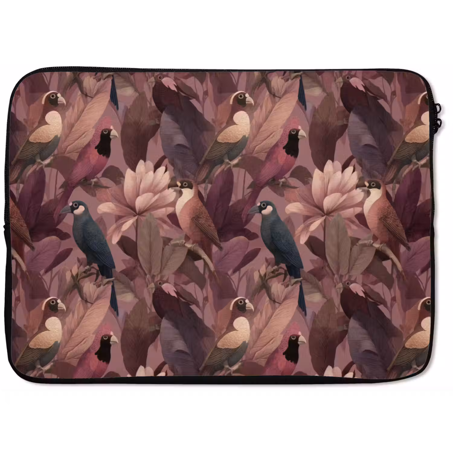 Vogels - Bladeren - Roze laptophoes neopreen klein 279 -zkaufland3dotto