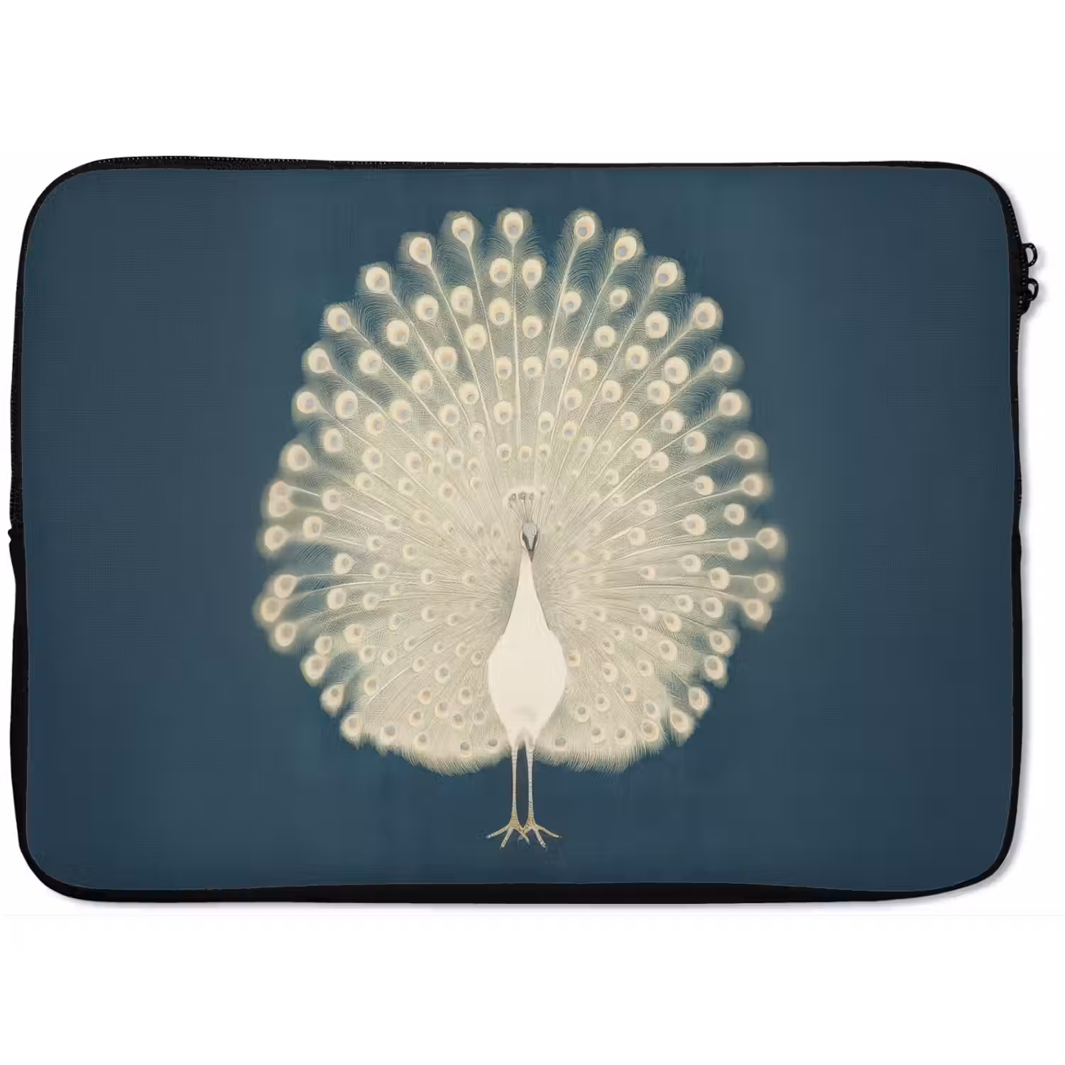 Vogel - Blauw - Vintage laptophoes neopreen klein -zkaufland3dotto