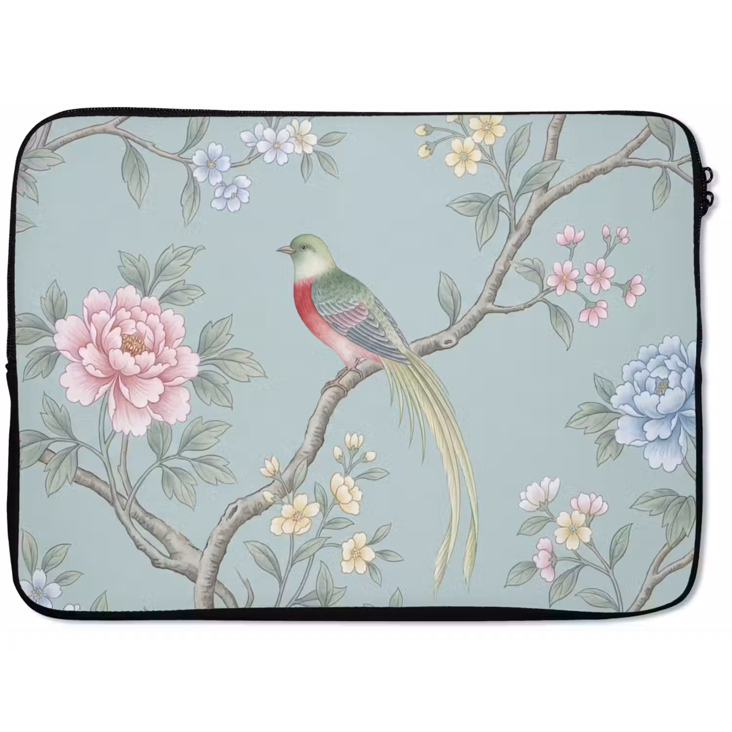 Vogel - Bloemen - Kleurrijk laptophoes neopreen klein -zkaufland3dotto