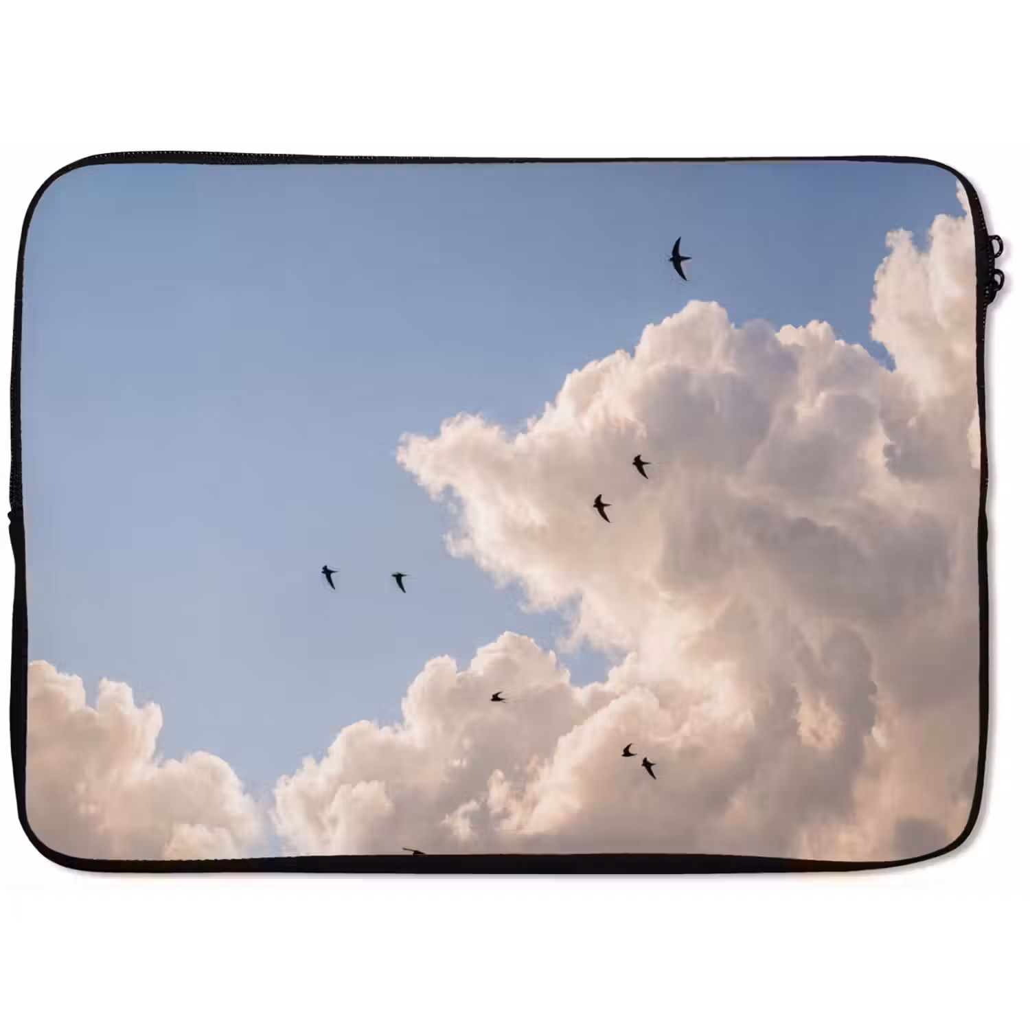 Vogel - Vlucht - Wolken - Natuur - Blauw laptophoes neopreen klein -zkaufland3dotto