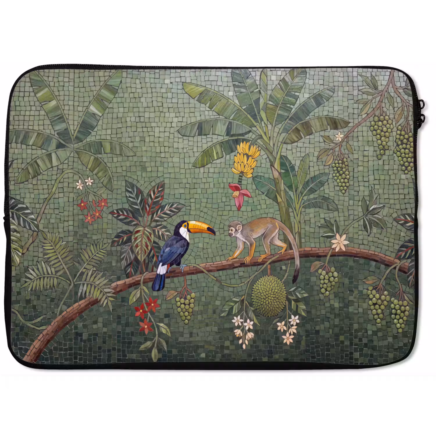 Vogel - Dier - Jungle - Mozaïek - Natuur laptophoes neopreen klein -zkaufland3dotto