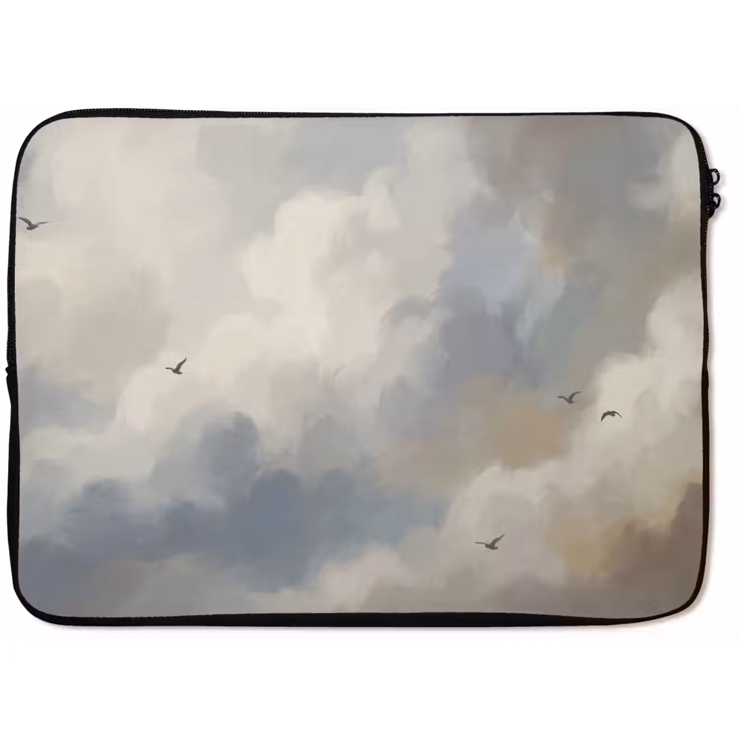 Vogel - Wolken - Natuur - Modern - Grijs laptophoes neopreen klein -zkaufland3dotto