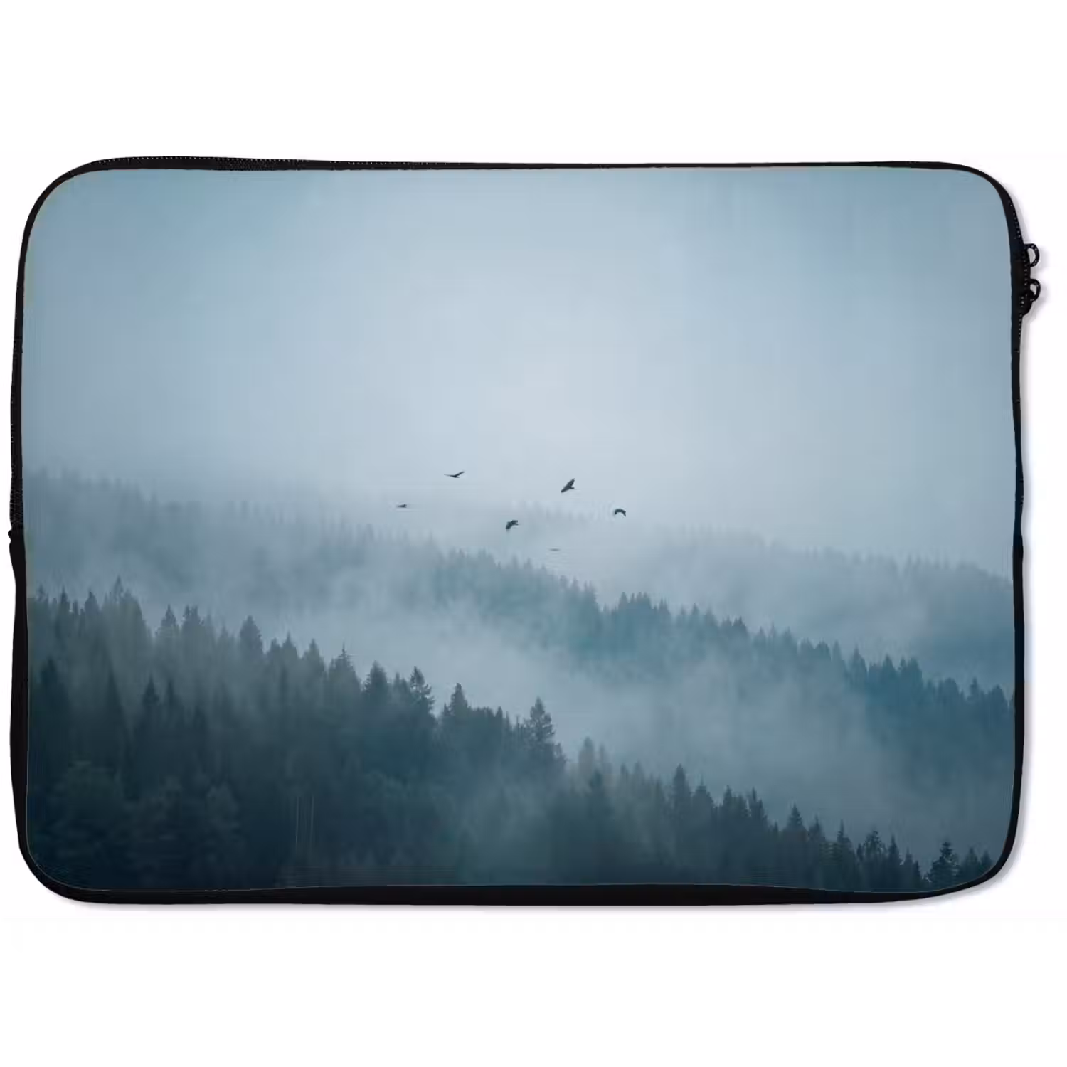 Bos - Mist - Vogels - Natuur - Groen laptophoes neopreen klein -zkaufland3dotto