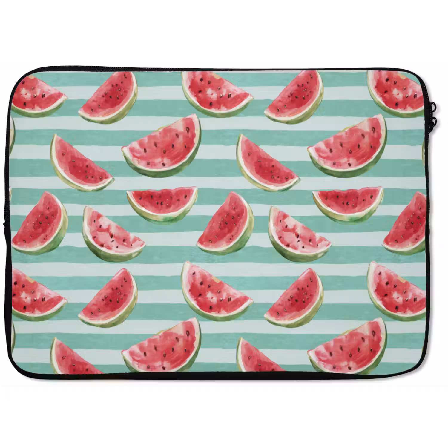 Watermeloen - Strepen - Groen laptophoes neopreen klein 279 -zkaufland3dotto