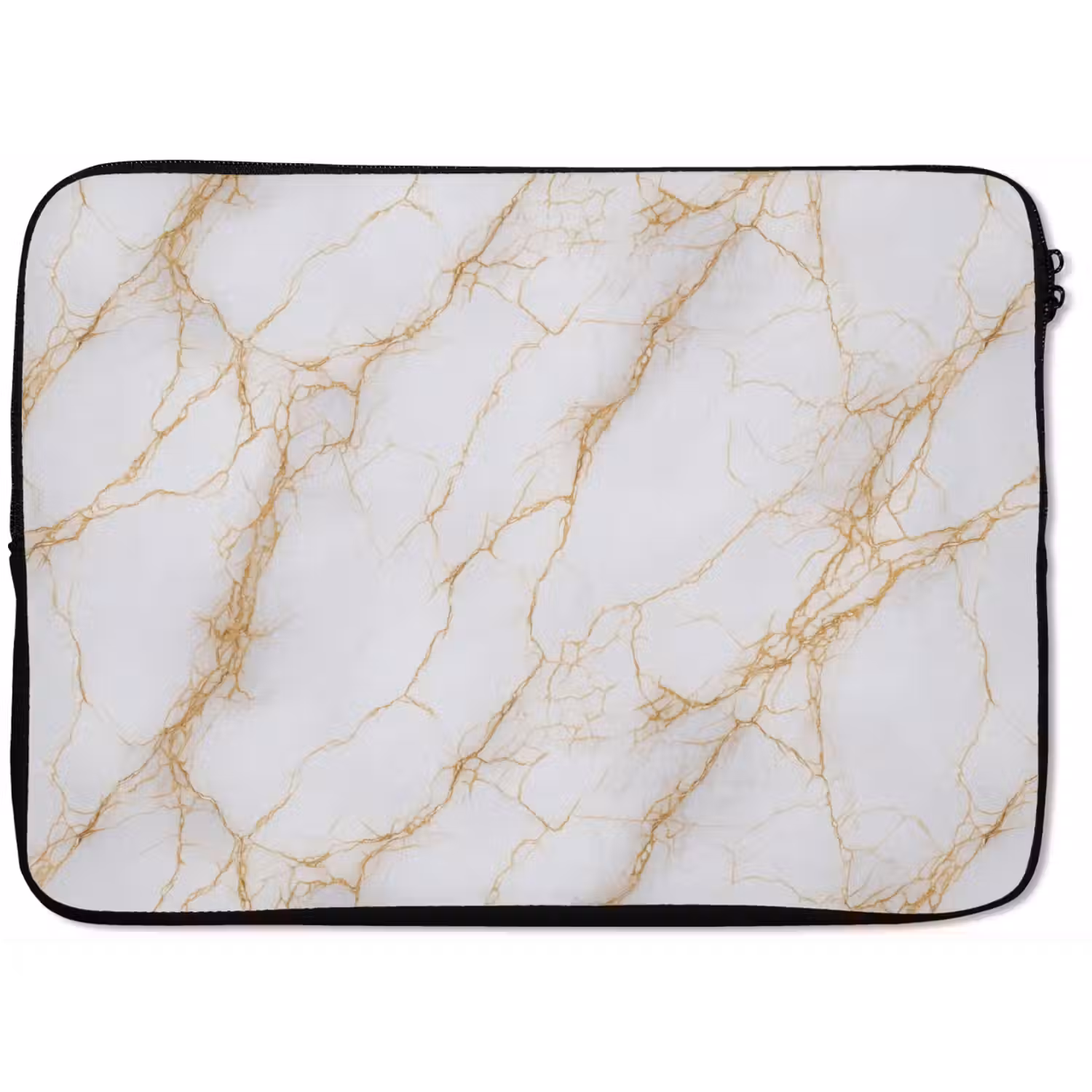 Wit - Goud - Marmer - Aders laptophoes neopreen klein 279 -zkaufland3dotto