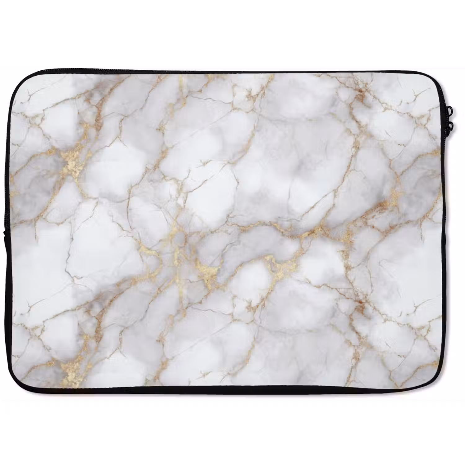 Wit - Goud - Marmer - Grijs laptophoes neopreen klein 279 -zkaufland3dotto