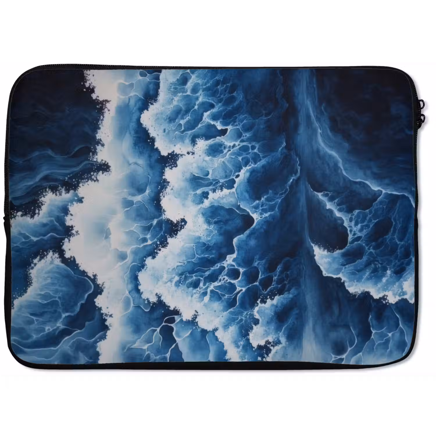 Golven - Blauw - Schuim laptophoes neopreen klein -zkaufland3dotto