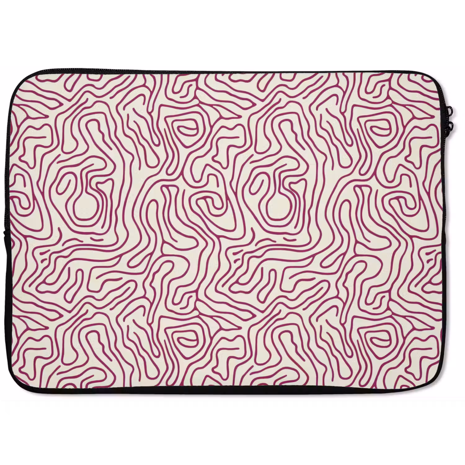 Kronkelende lijn - Magenta - Crème laptophoes neopreen klein 279 -zkaufland3dotto
