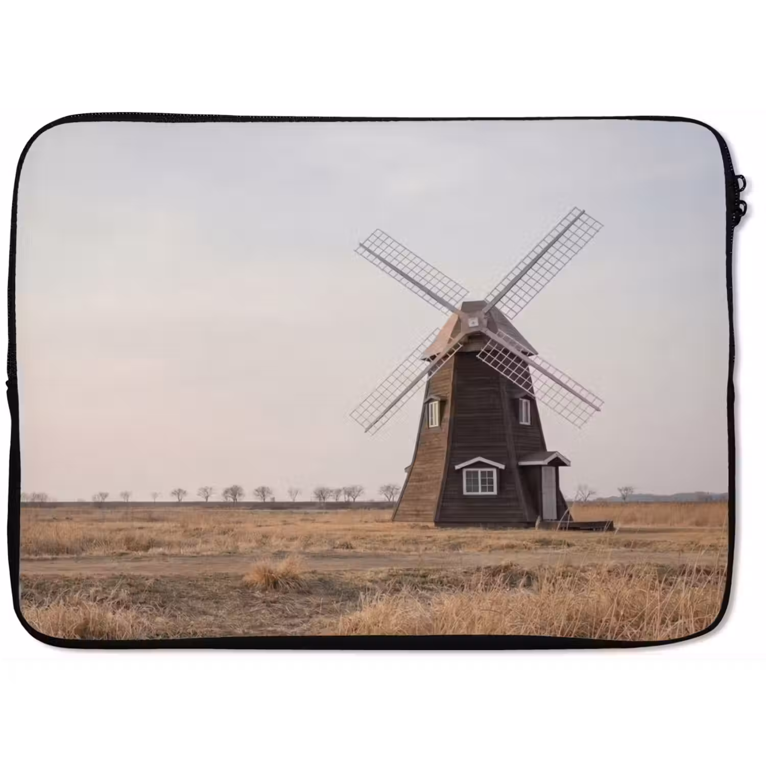 Windmolens - Landschap - Veld laptophoes neopreen klein -zkaufland3dotto
