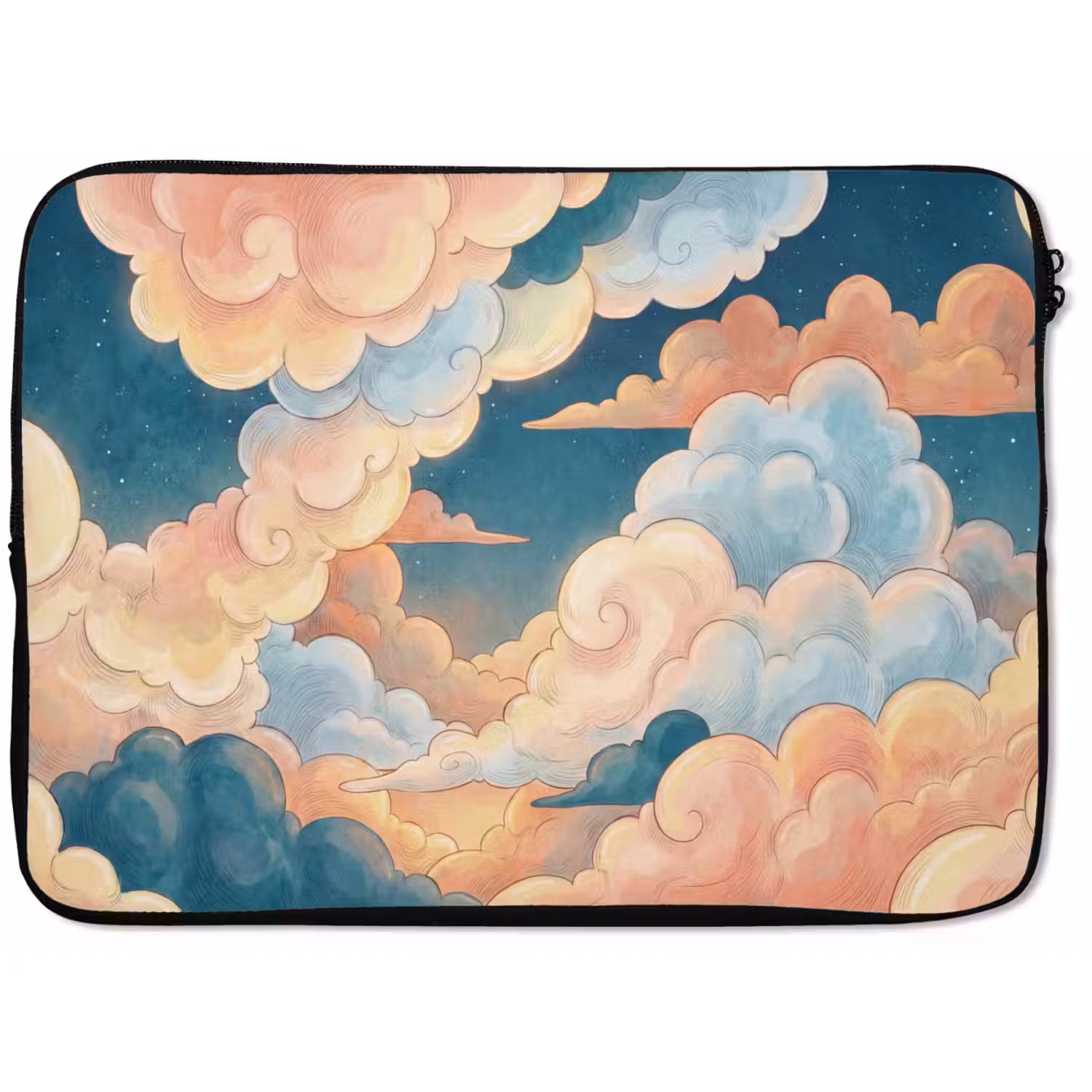 Wolk - Lucht - Natuur - Illustratief - Oranje laptophoes neopreen klein -zkaufland3dotto