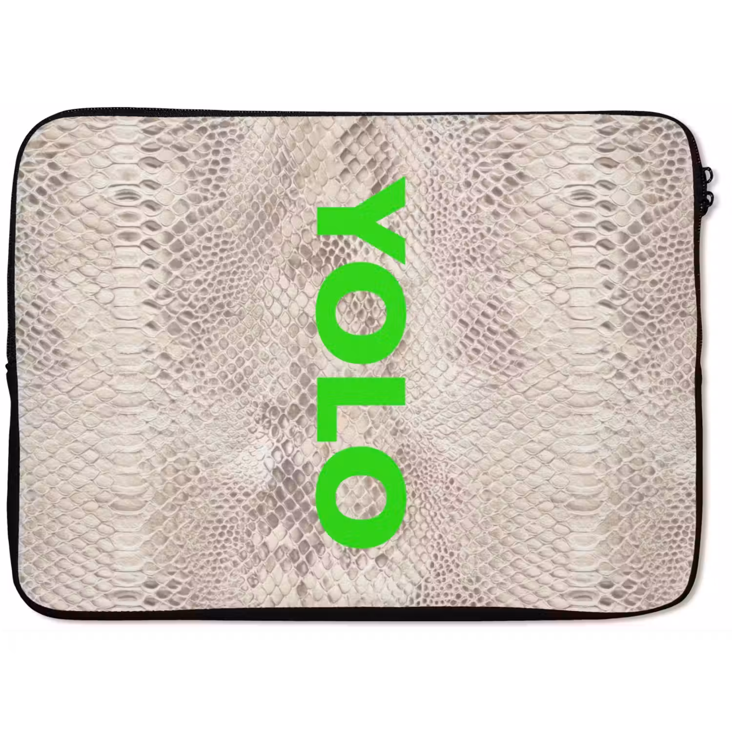 YOLO - Groen - Neon - Slangenprnt laptophoes neopreen klein -zkaufland3dotto