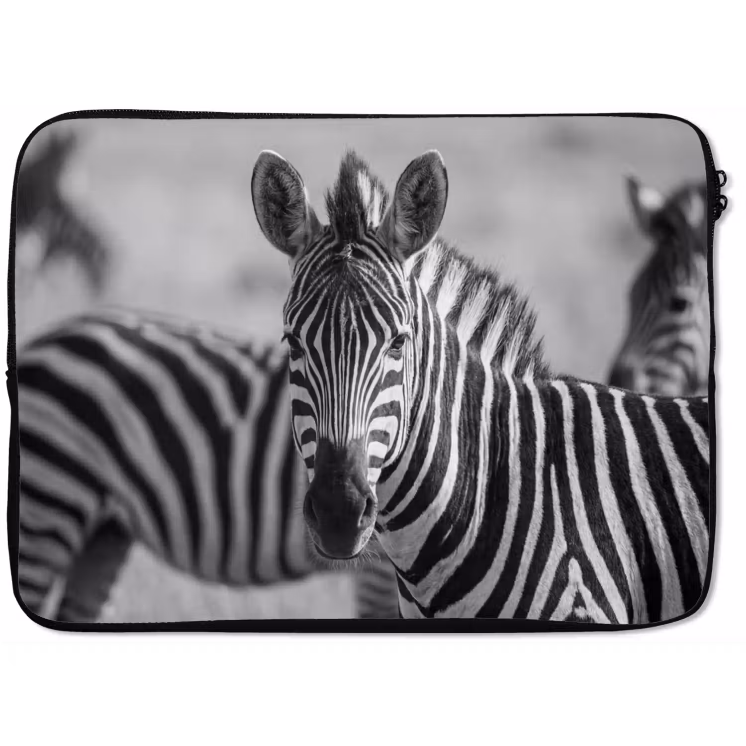 Zebra's - Zwart - Wit laptophoes neopreen klein -zkaufland3dotto