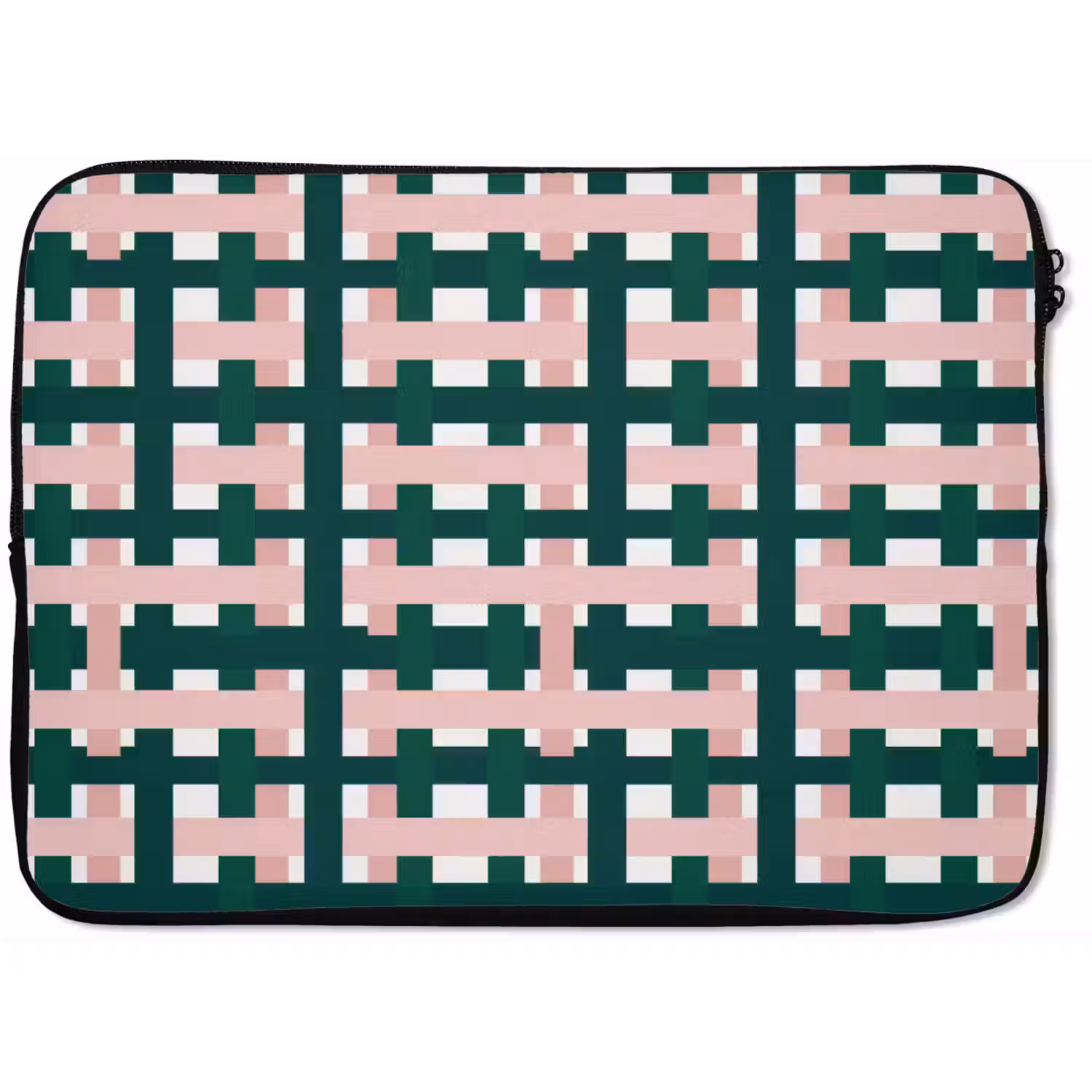 Vlechtpatroon - Groen - Roze - Grafisch laptophoes neopreen klein 279 -zkaufland3dotto