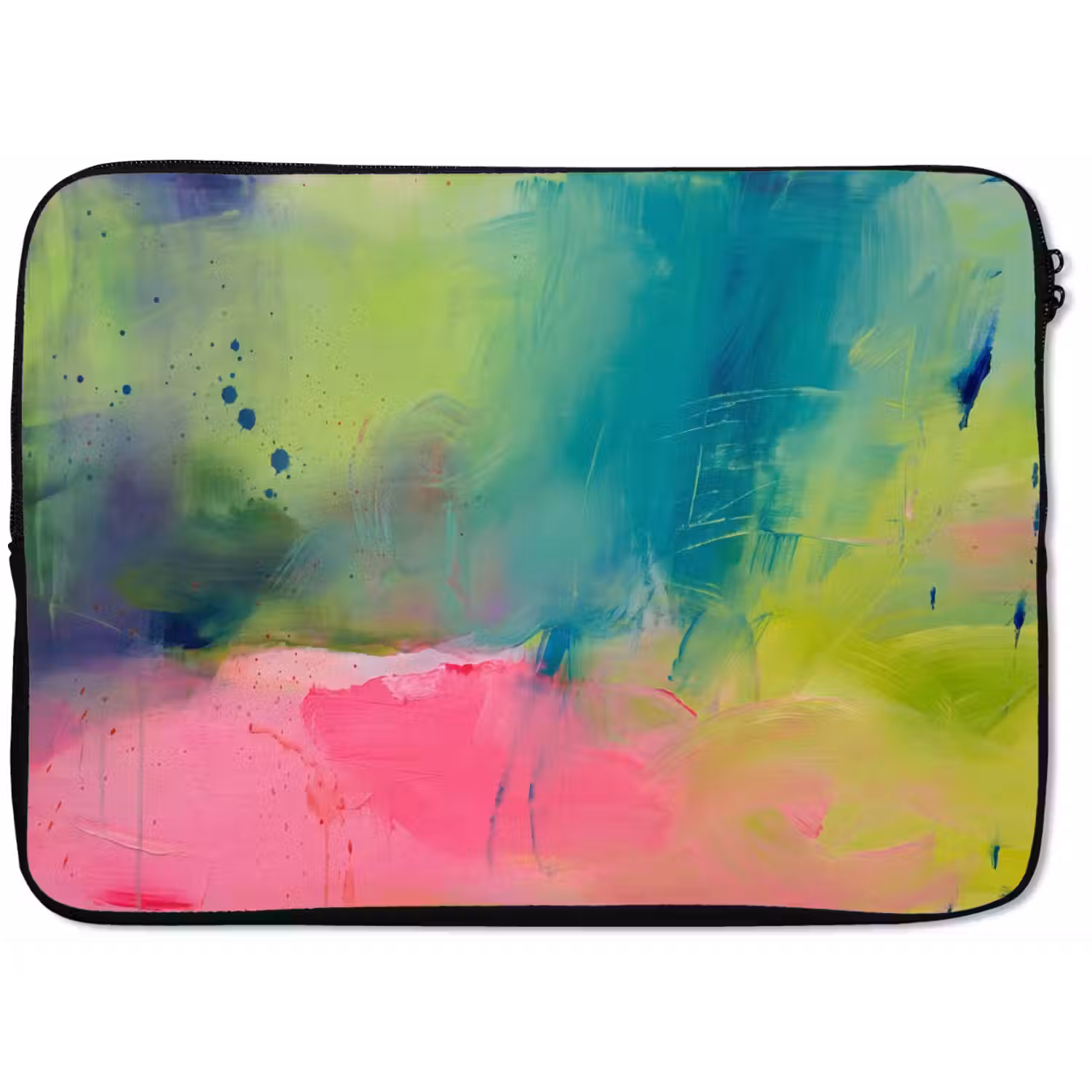 Abstract - Kleuren - Modern - Groen - Roze laptophoes neopreen klein -zkaufland3dotto
