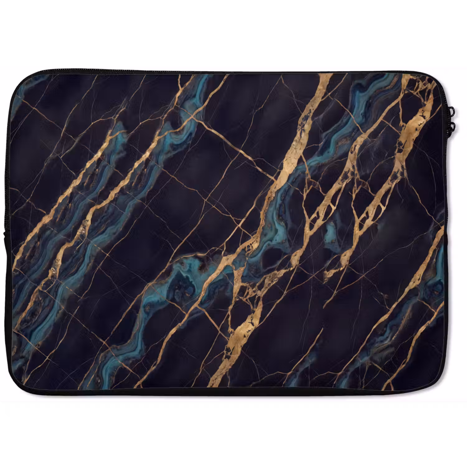 Abstract - Gouden lijnen - Kunst - Modern - Zwart laptophoes neopreen klein -zkaufland3dotto
