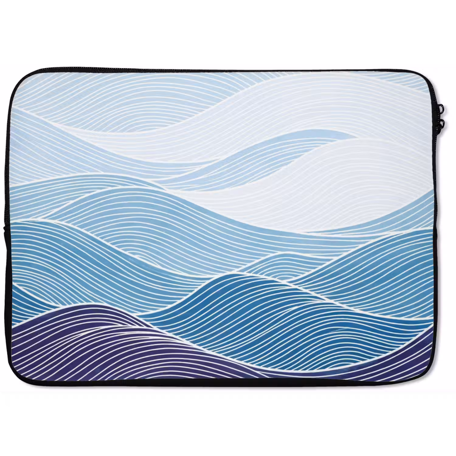 Abstract - Golven - Patroon - Blauw - Modern laptophoes neopreen klein -zkaufland3dotto