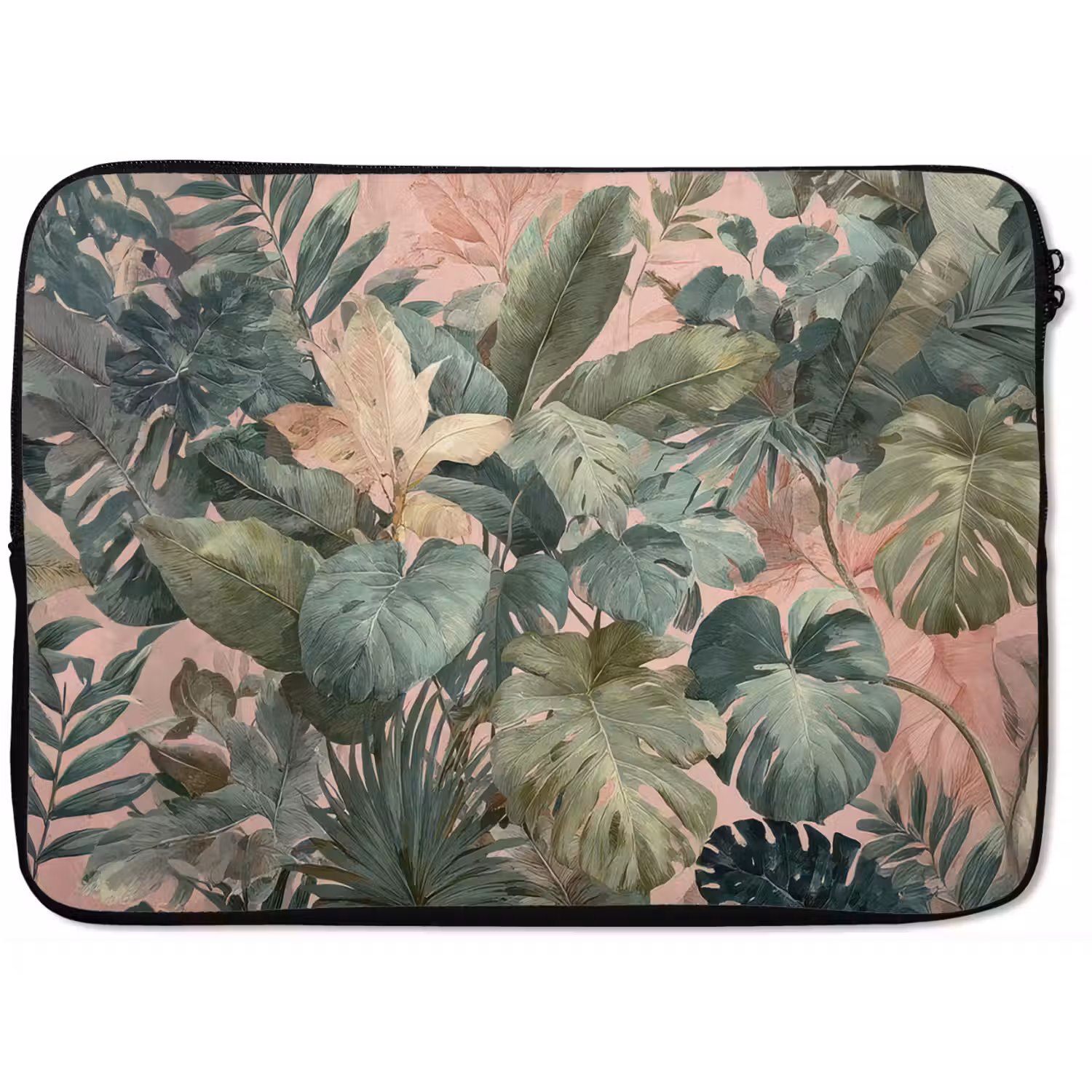 Compositie van bladeren - Groen - Roze laptophoes neopreen klein -zkaufland3dotto