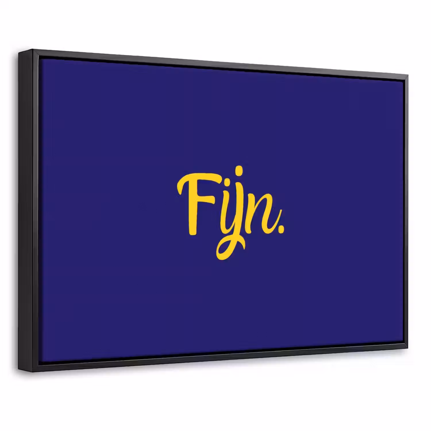 Blauw - Geel - Fijn Canvas met baklijst klein -threedimensional_3d_global
