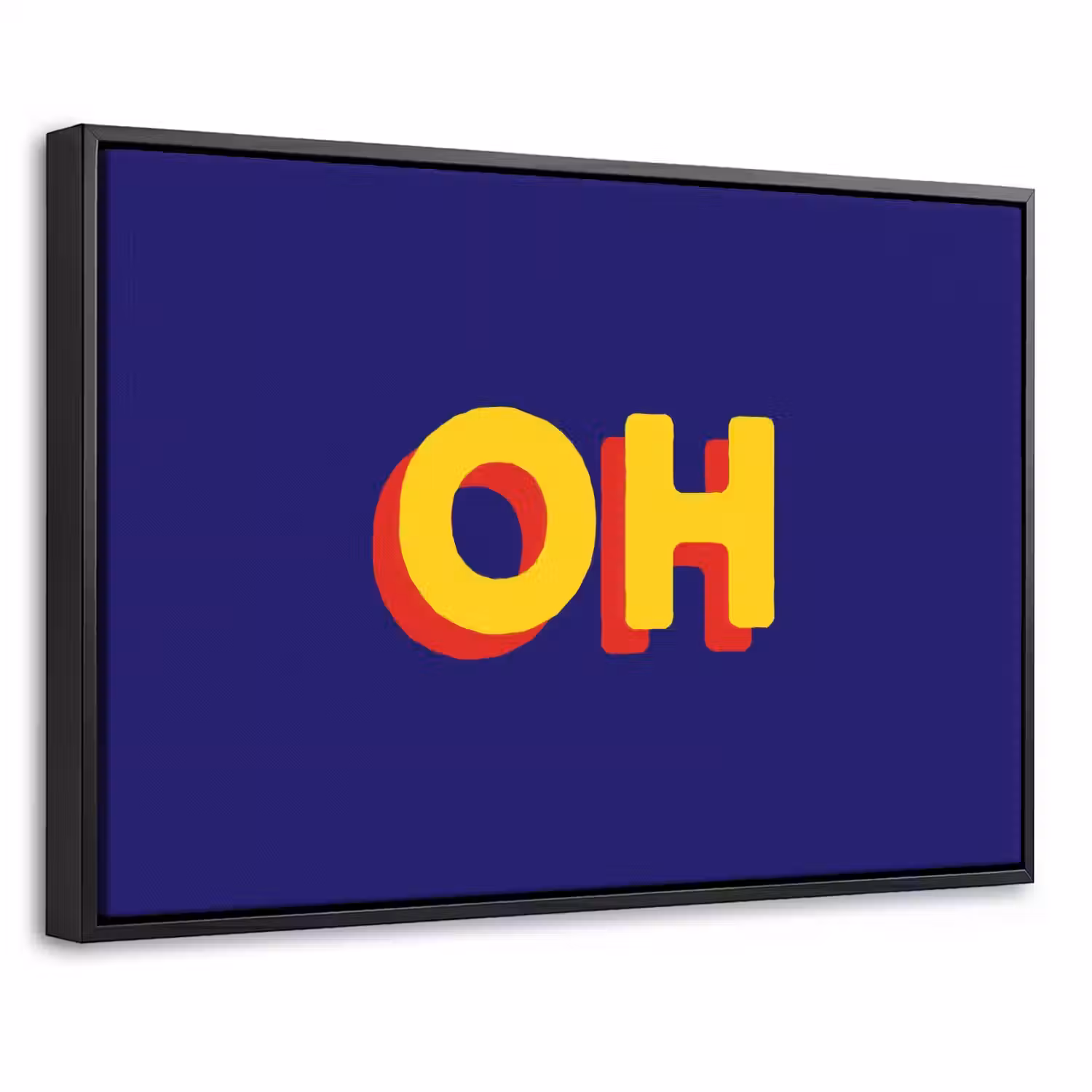 Blauw - Geel - OH - Schaduw Canvas met baklijst klein -threedimensional_3d_global