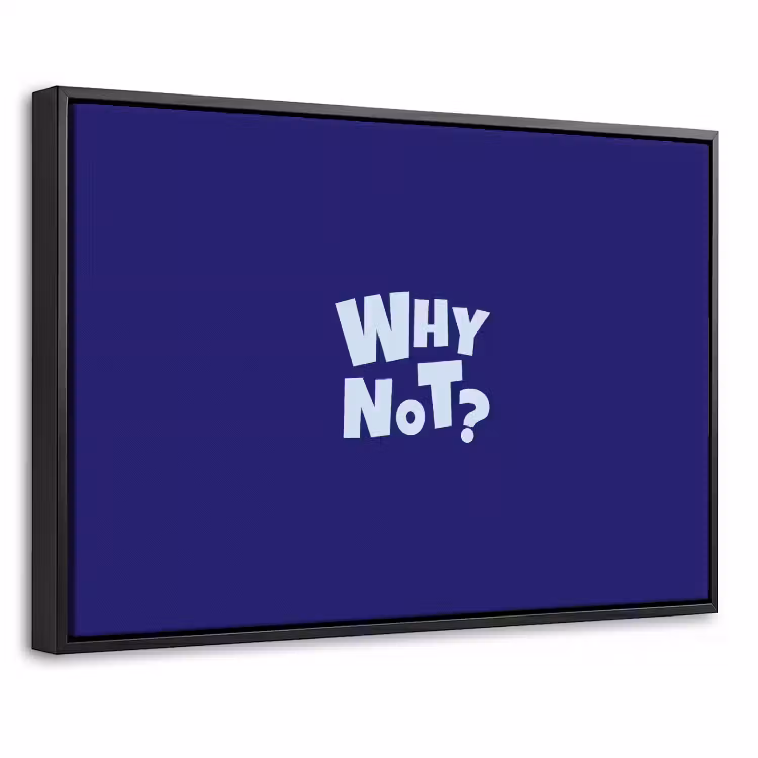 Blauw - Why not - Minimalistisch Canvas met baklijst klein -threedimensional_3d_global