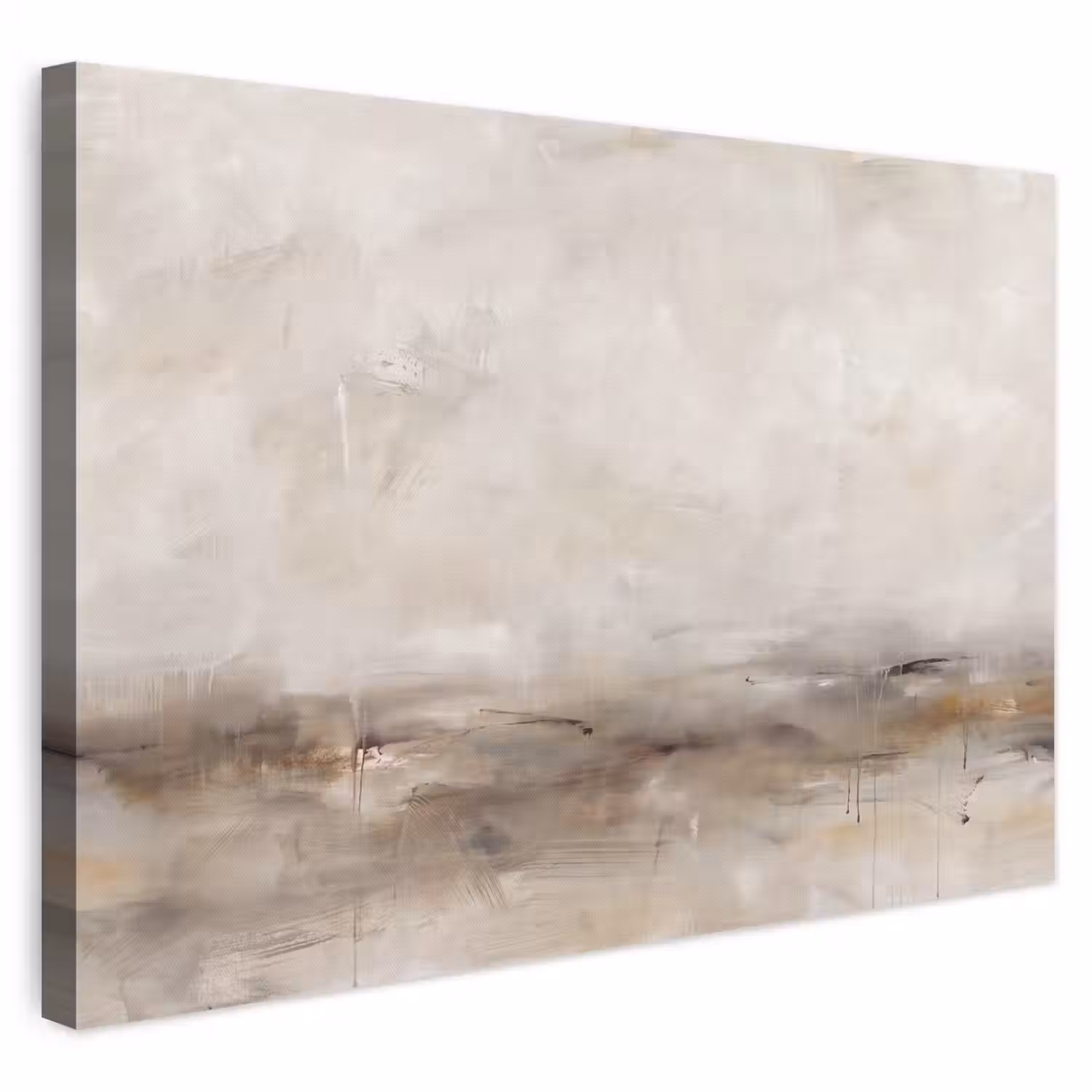 Abstrakt - Landschap - Modern - Beige - Kunst canvas 2cm klein -3d