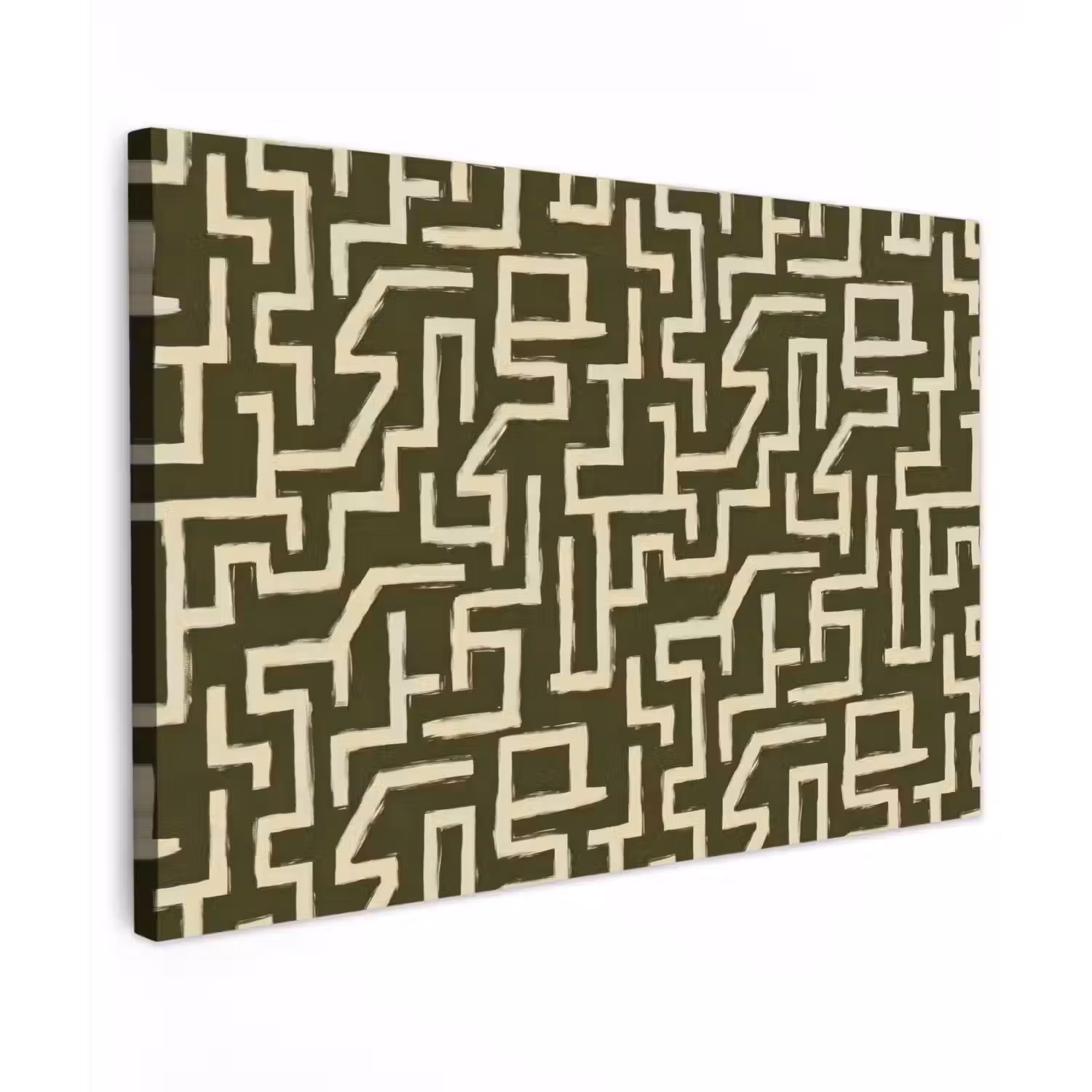 Abstract - Lijnen - Groen canvas 2cm klein 34 -z3d