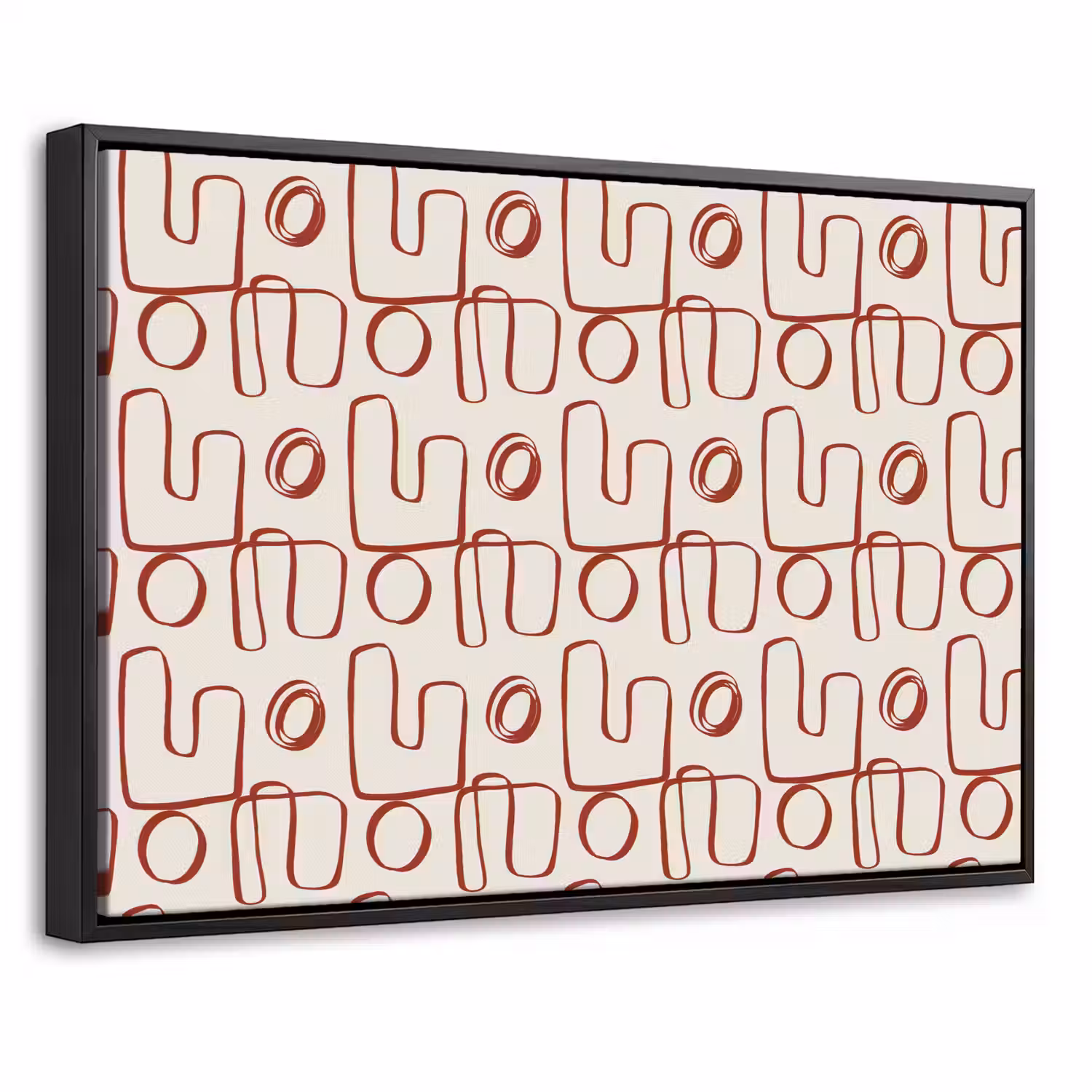 Abstract - Patroon - Beige - Rood Canvas met baklijst klein 1125 -threedimensional_3d_global