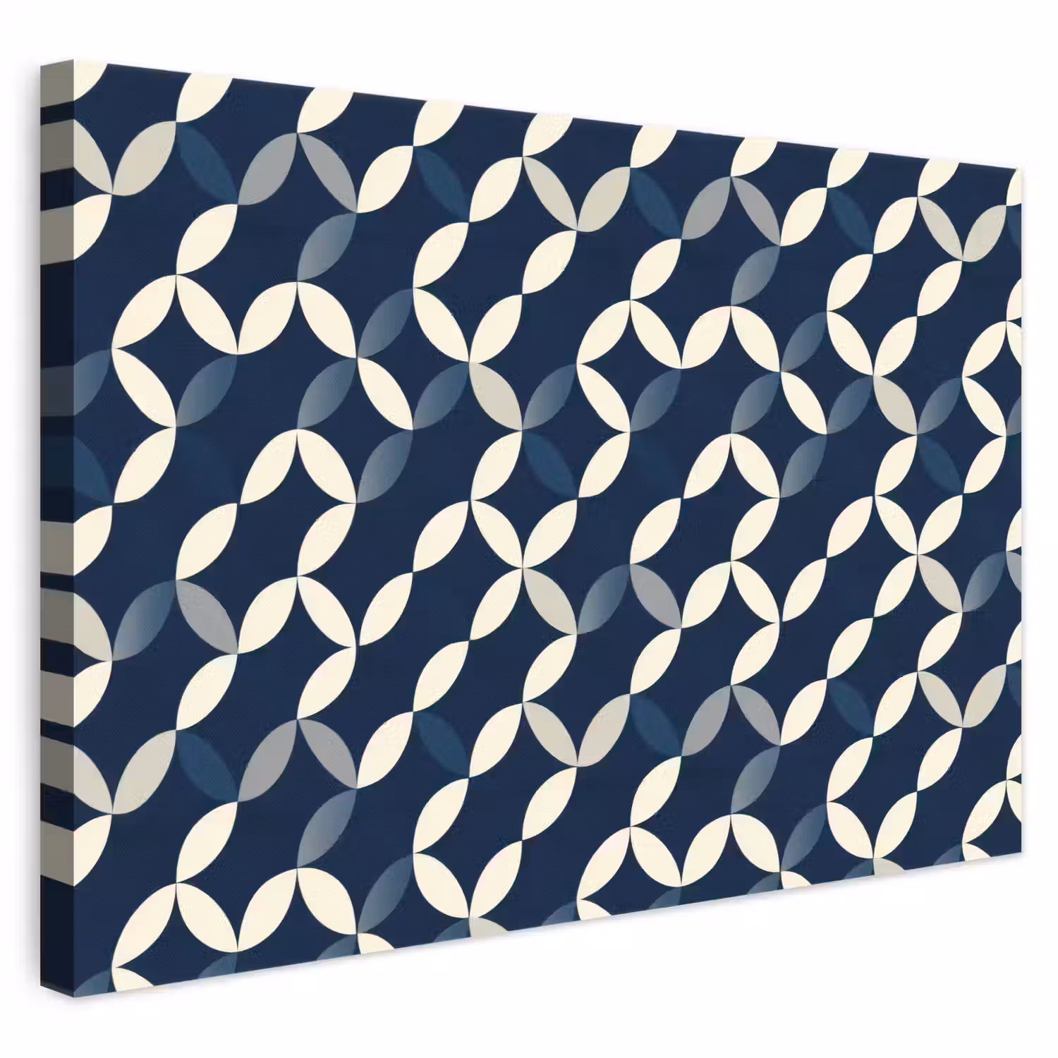 Abstract - Patroon - Blauw canvas 2cm klein 34 -3d