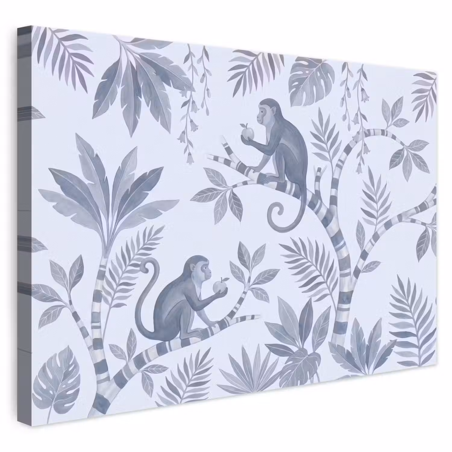 Aap - Boom - Bladeren - Jungle - Illustratie canvas 2cm klein -3d