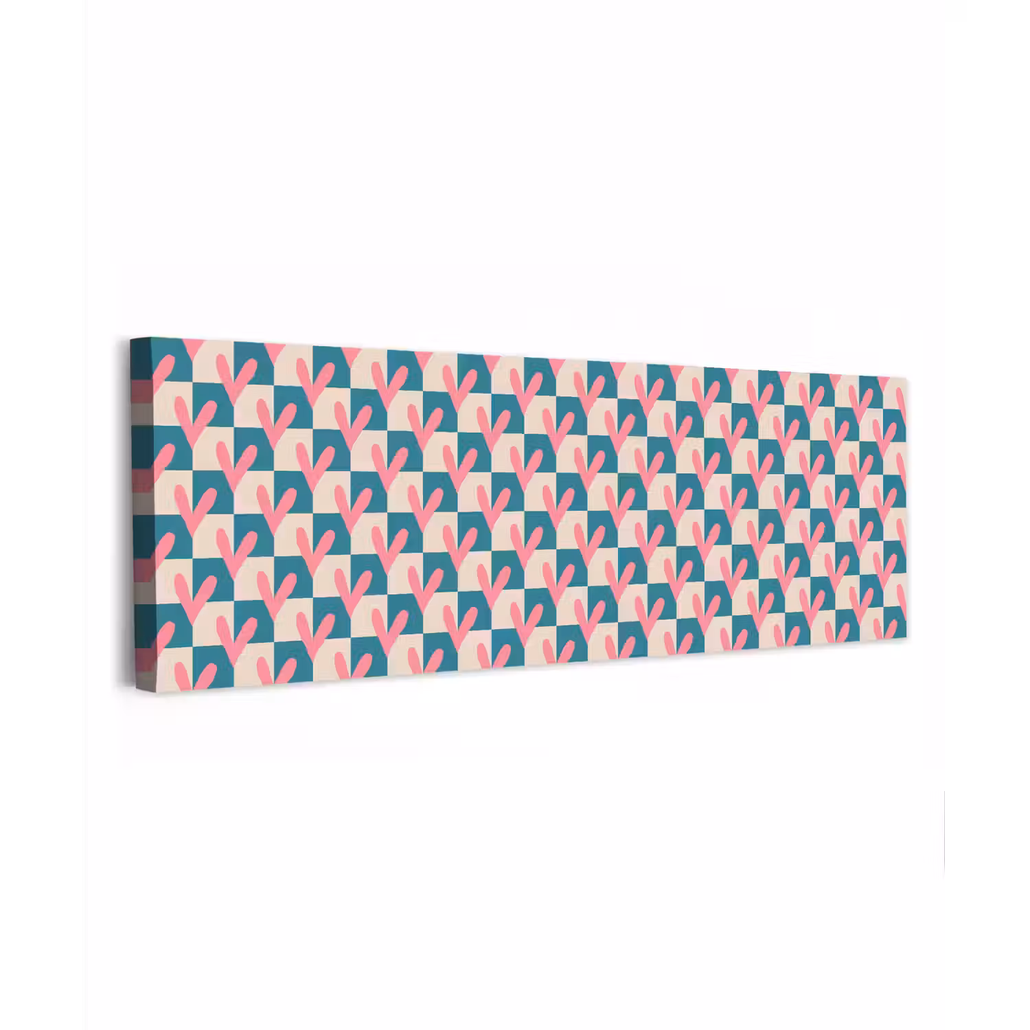Vlakken - Hartjes - Patroon - Retro canvas 2cm klein 828 -z3d