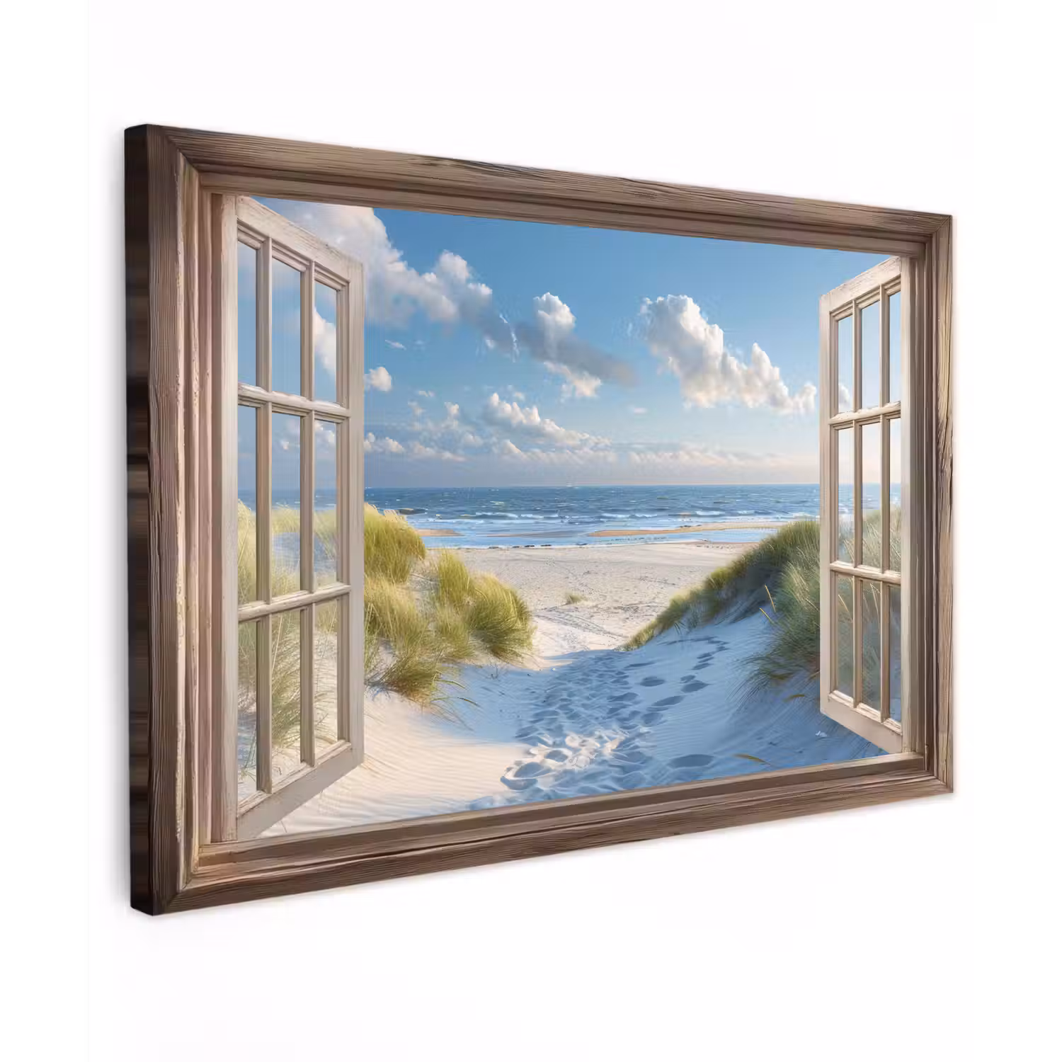 Doorkijk - Strand - Raam - Duinen - Zee canvas 2cm klein -z3d