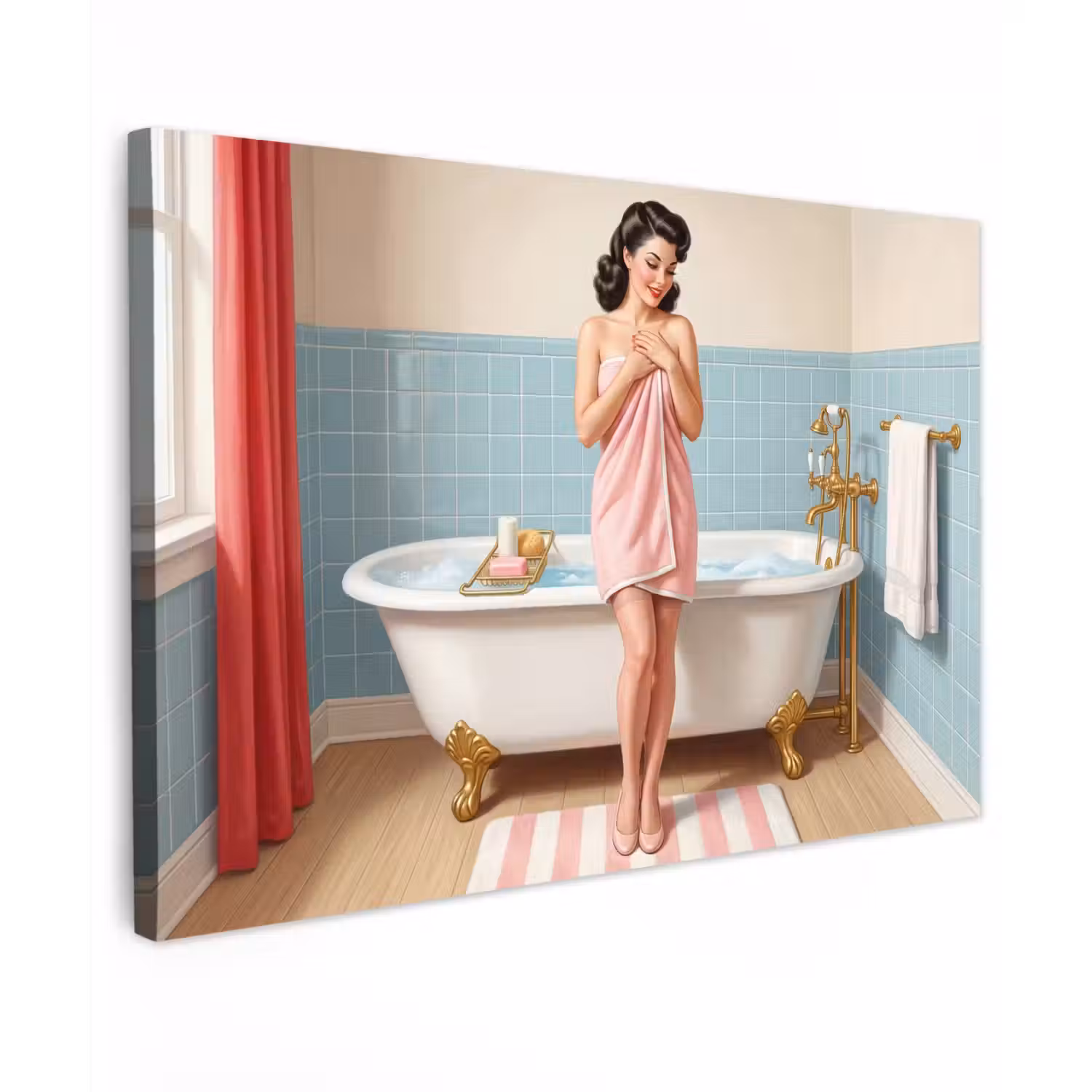 Badkamer - Vrouw - Roze canvas 2cm klein -z3d