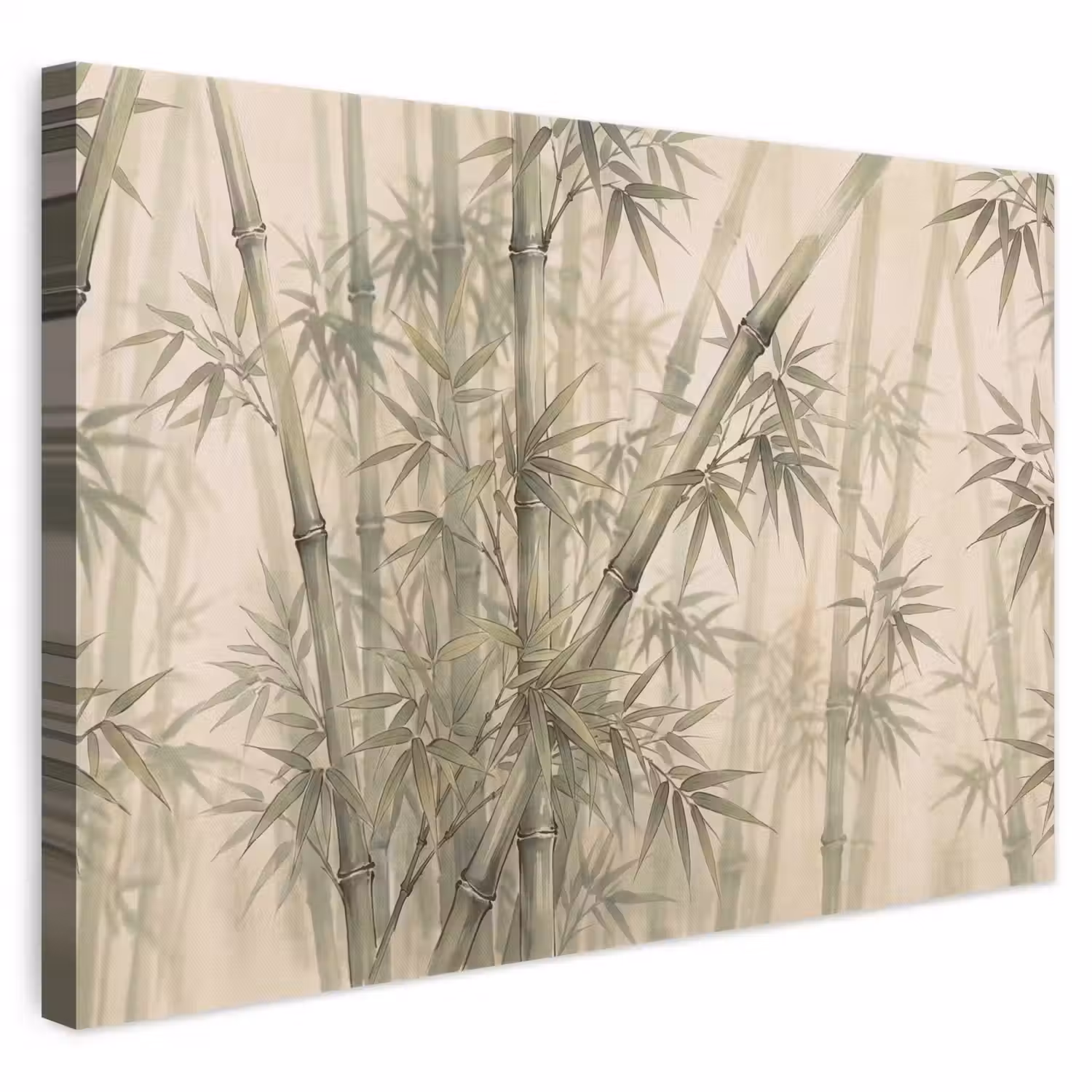 Bamboe - Bladeren - Aziatisch - Groen - Natuur canvas 2cm klein -3d