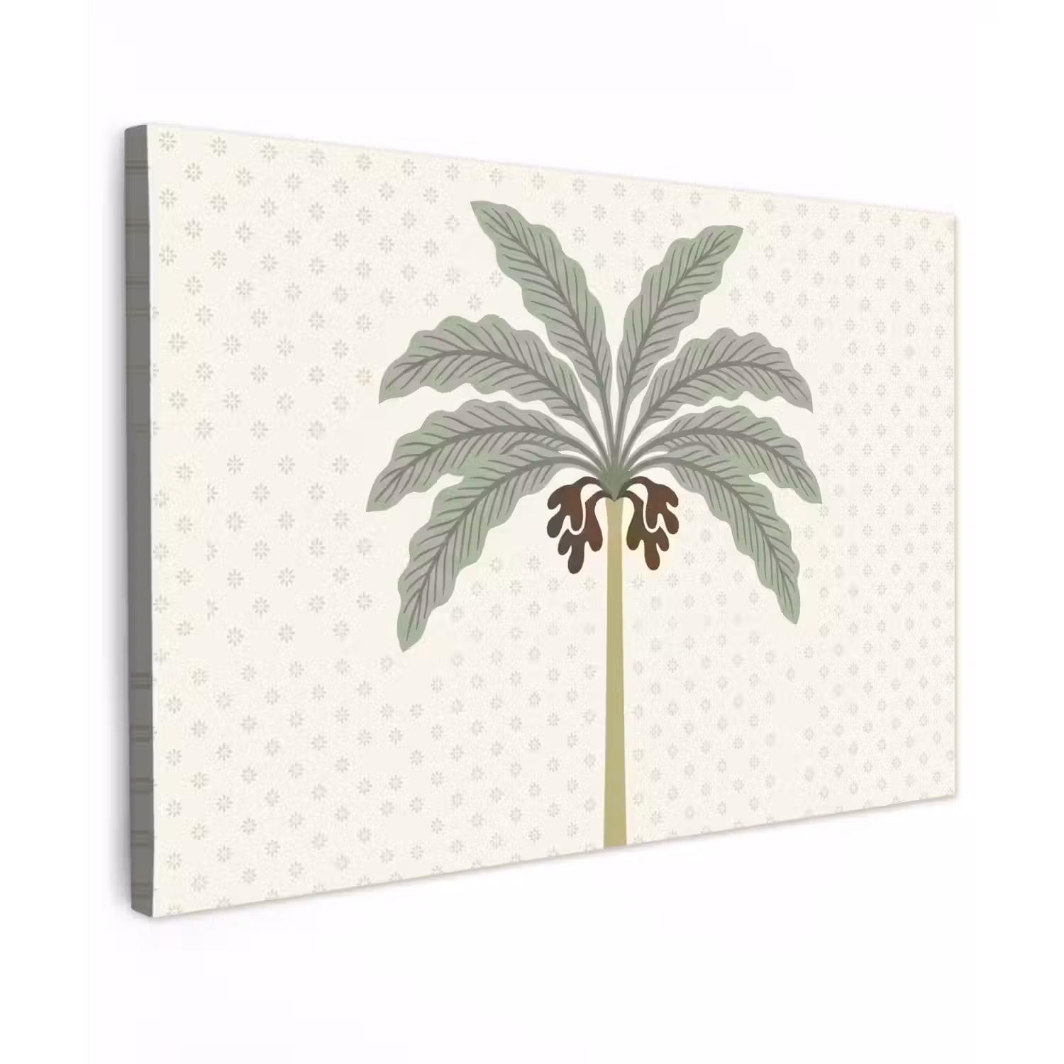 Boom - Bladeren - Groen - Decoratief - Beige canvas 2cm klein -z3d