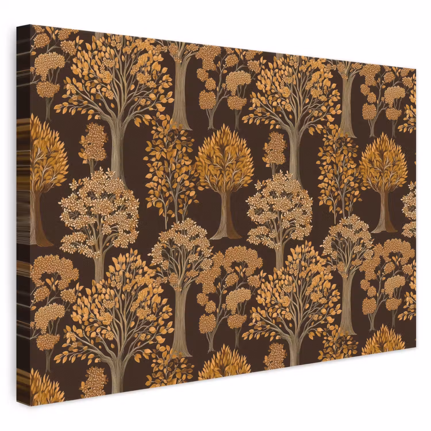 Bomen - Patroon - Bruin canvas 2cm klein 34 -3d