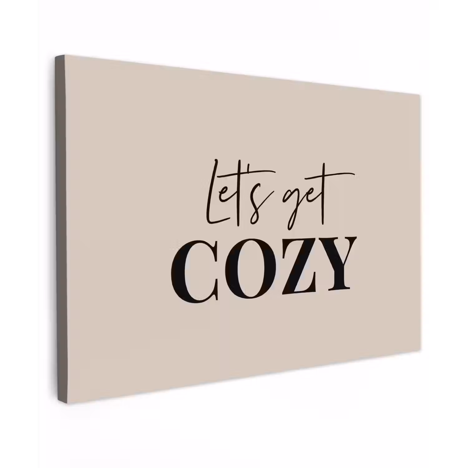 Beige - Winter - Quote - Cozy canvas 2cm klein -z3d