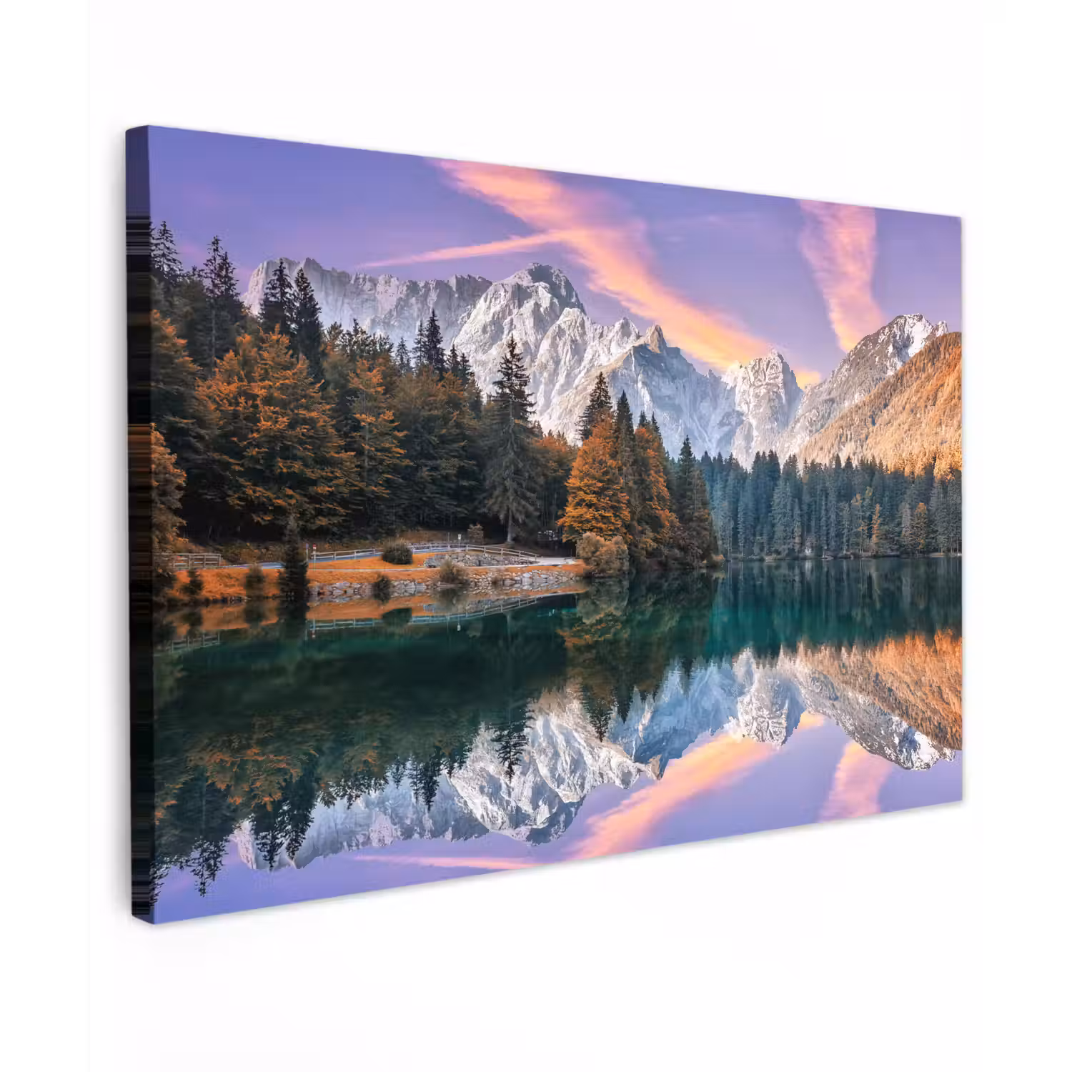 Bergen - Bos - Water - Lucht - Roze - Paars canvas 2cm klein -z3d