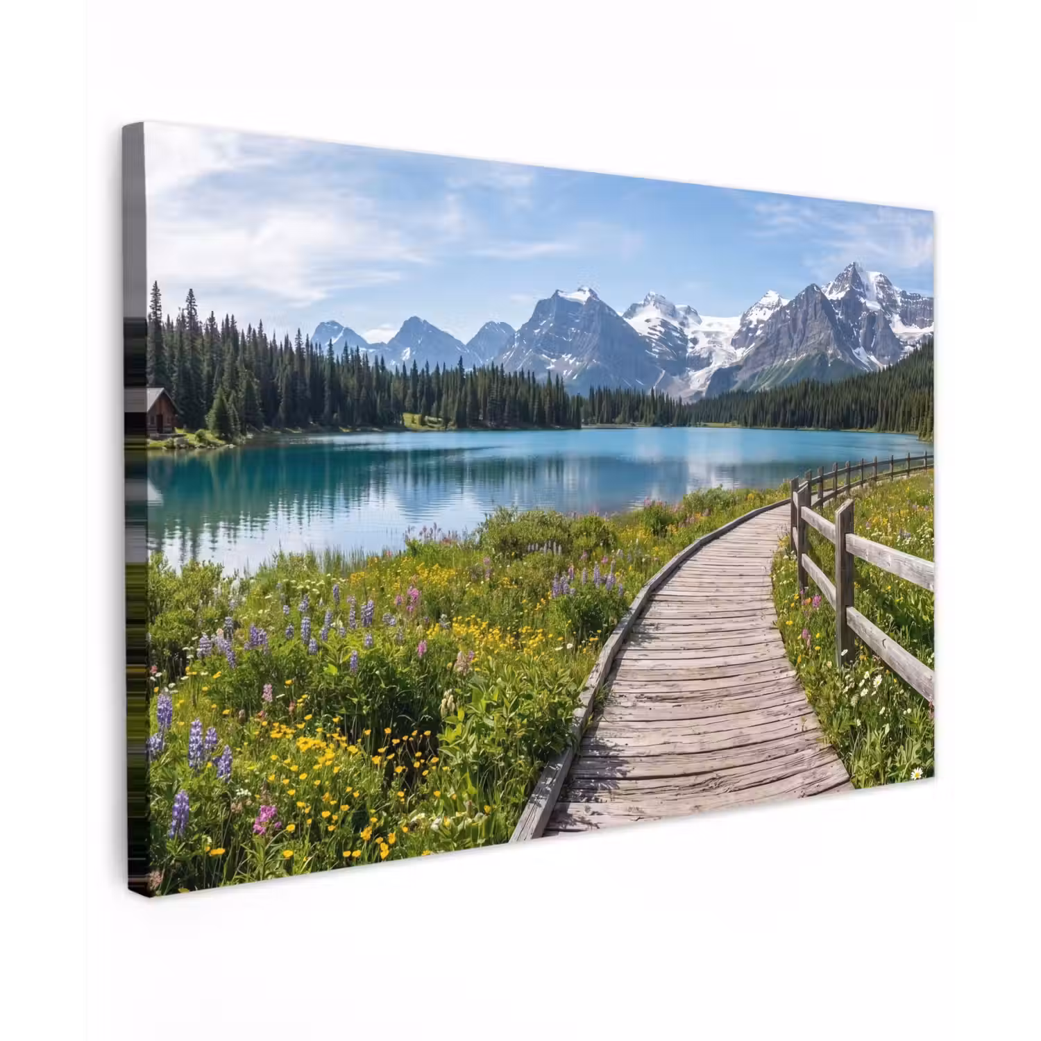 Bergen - Meer - Landschap - Blauw canvas 2cm klein -z3d