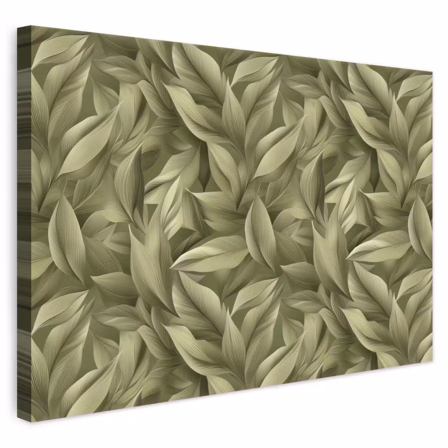 Bladeren - Modern - Groen canvas 2cm klein 34 -3d