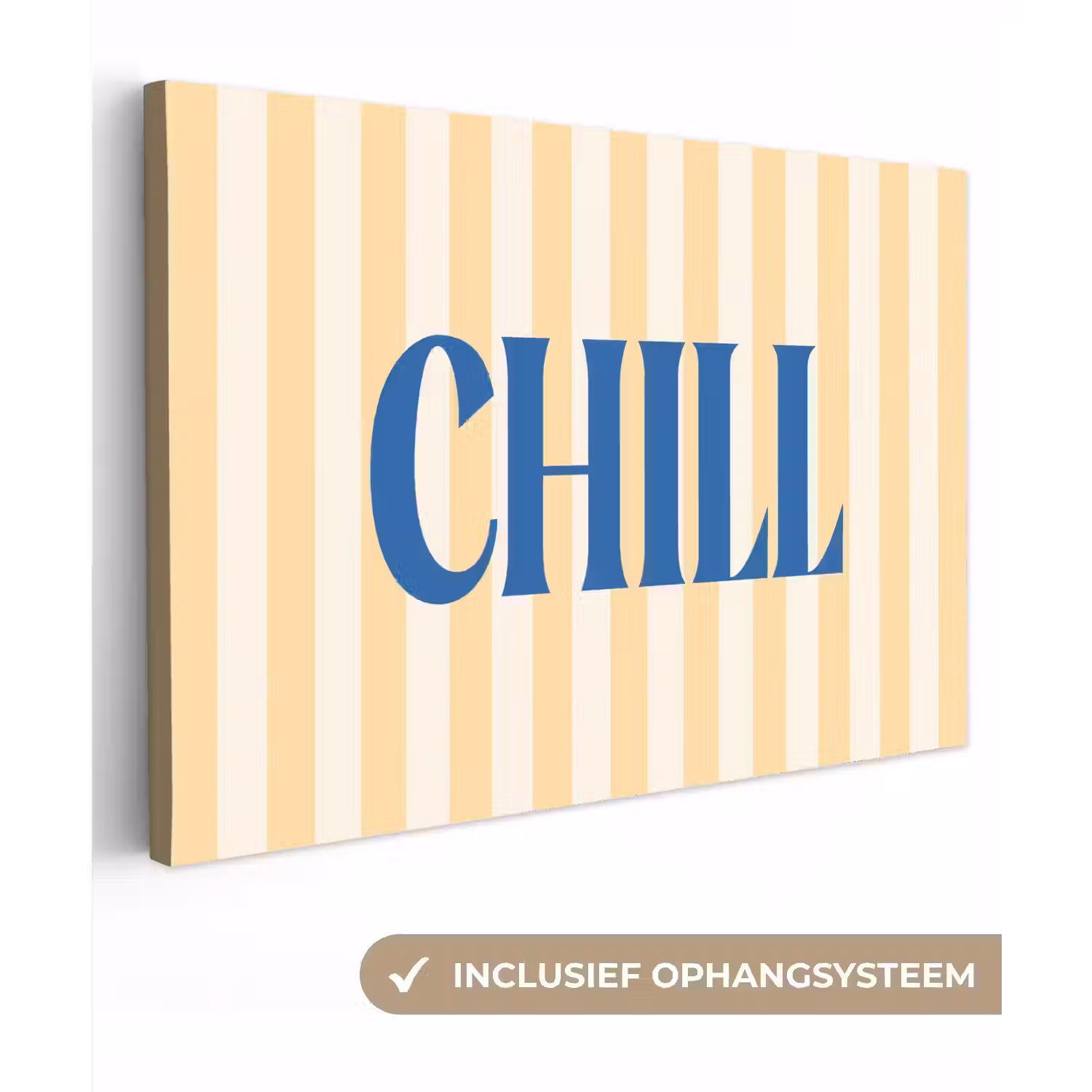 Blauw - Geel - Strepen - Chill canvas 2cm klein -3d