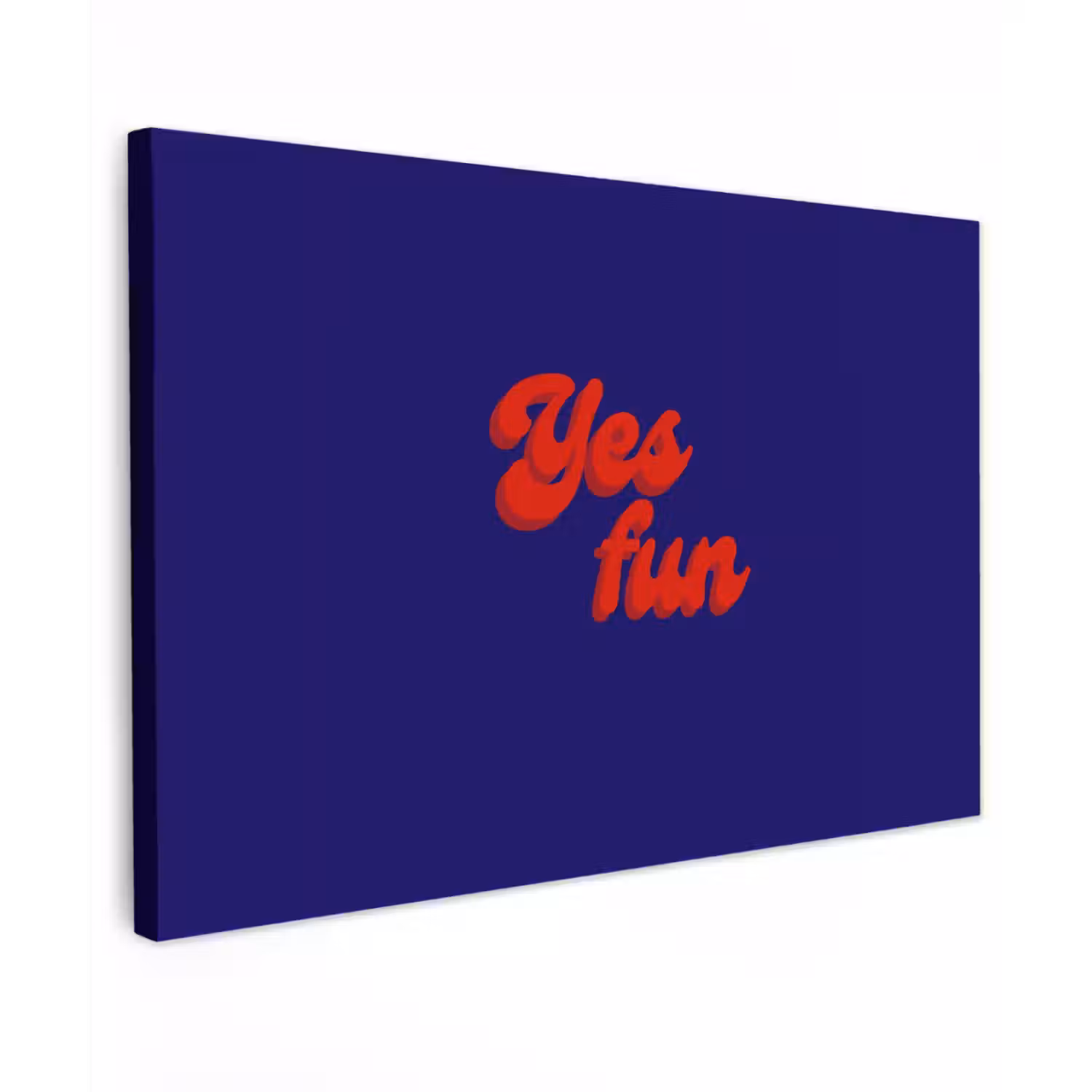 Blauw - Rood - Yes fun - 3D canvas 2cm klein -z3d