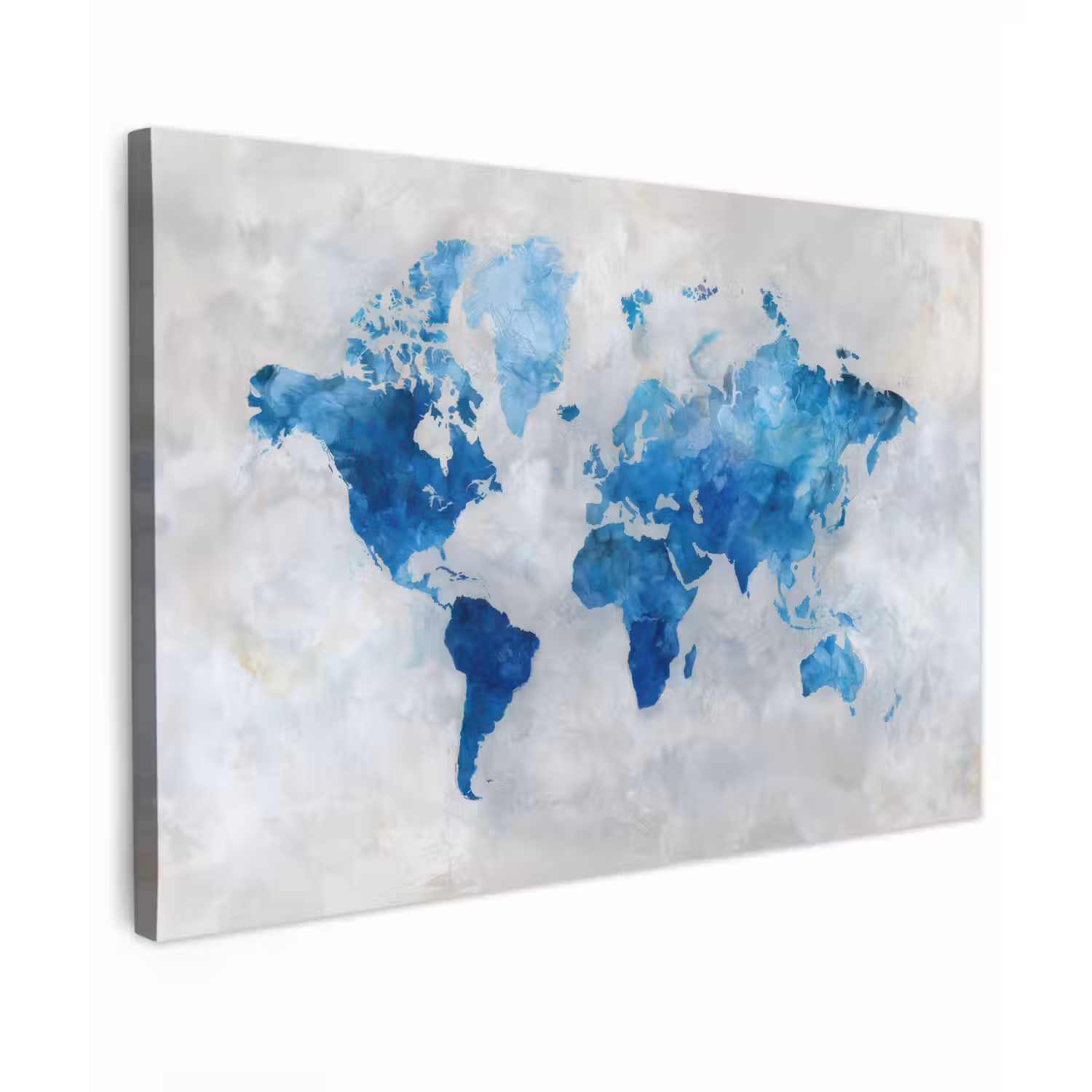 Blauw - Wolken - Textuur - Wereldkaart canvas 2cm klein -z3d